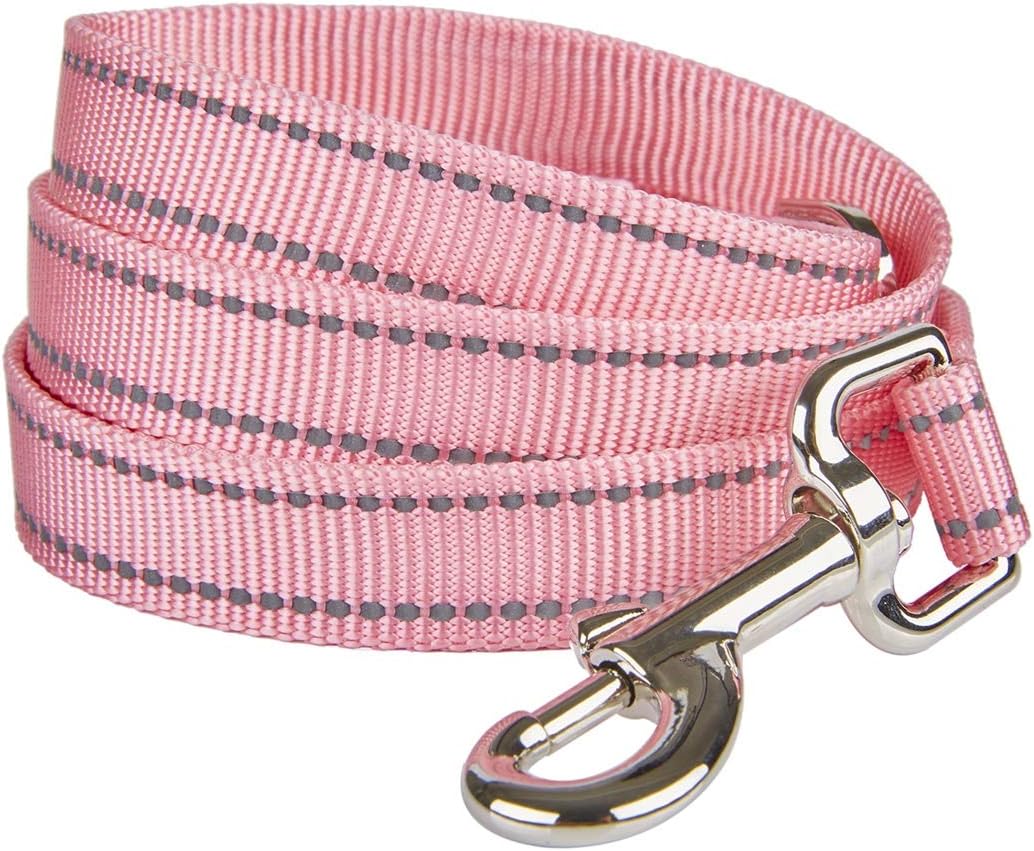 Detalle de Petiry Nylon Reflective Dog Lead Pink with Comfort Handle – 120cm