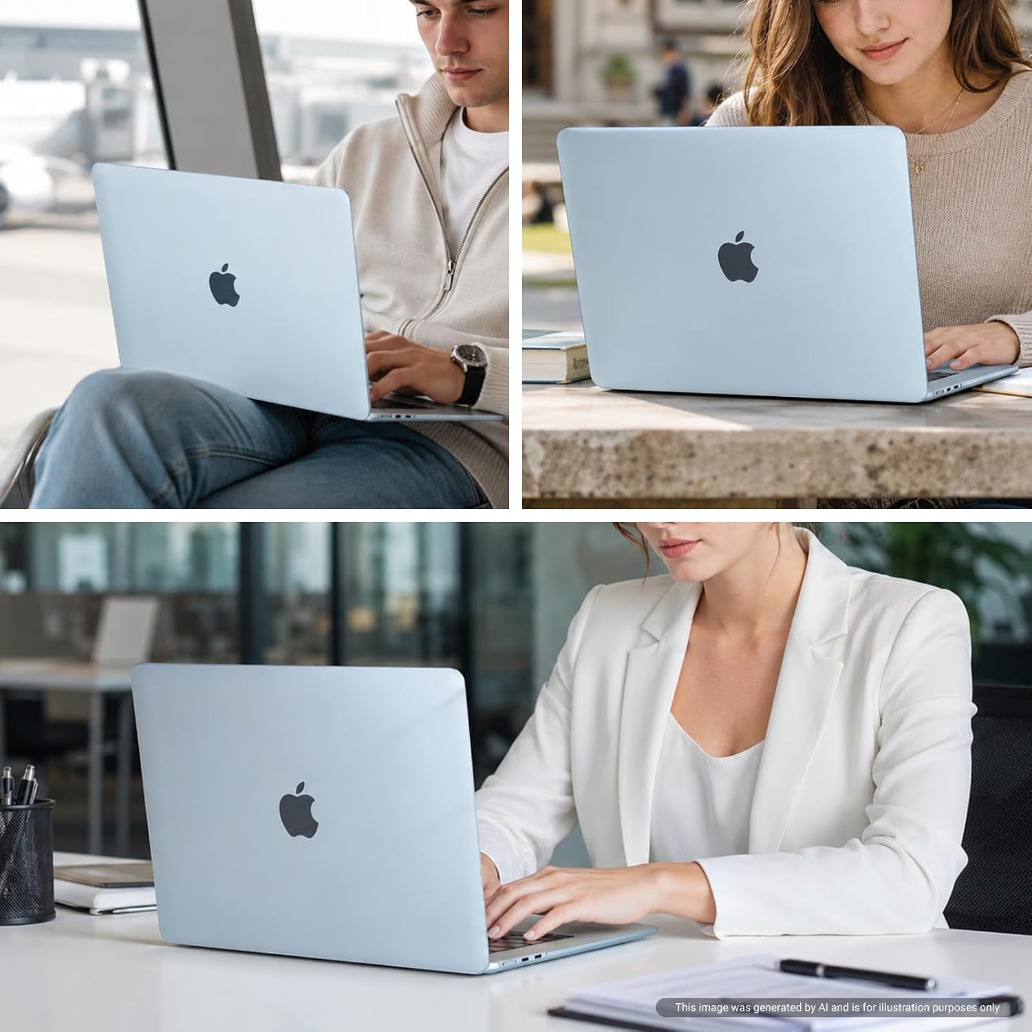 Detalle de MOSISO Custodia 13,6" per MacBook Air (A3449/A3240/A3113/A2681) con protezione completa e cover tastiera trasparente