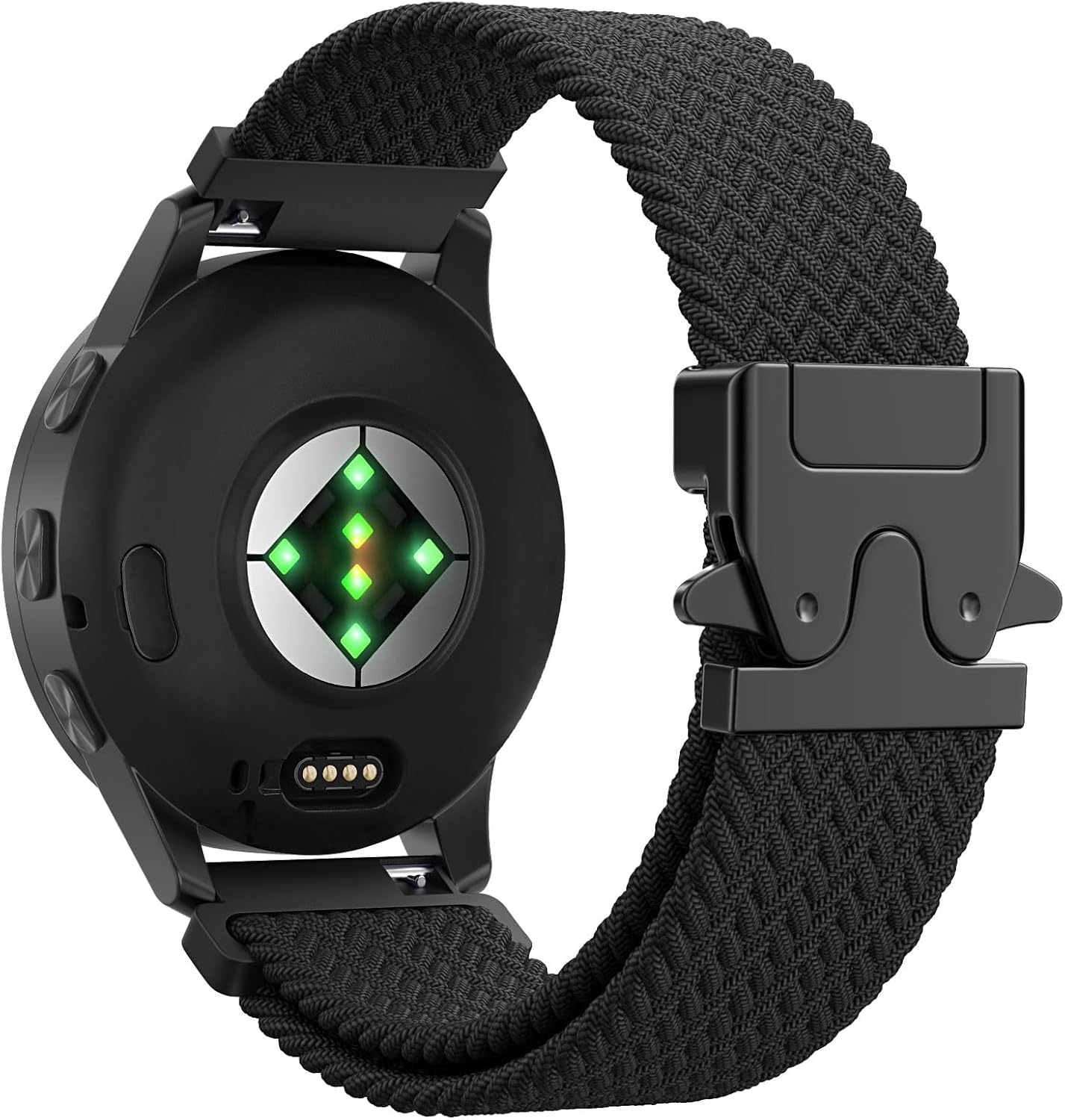 Detalle de Astorgos Braided Nylon Watch Band (18/20/22mm) with Parachute Buckle – Garmin Compatibility