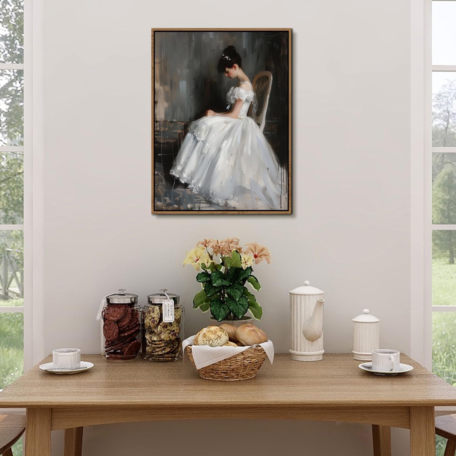 Thumbnail 5 de AREBOLO Vintage Gothic Wall Art Framed French Lady Portrait Canvas Prints (12x16 inch)