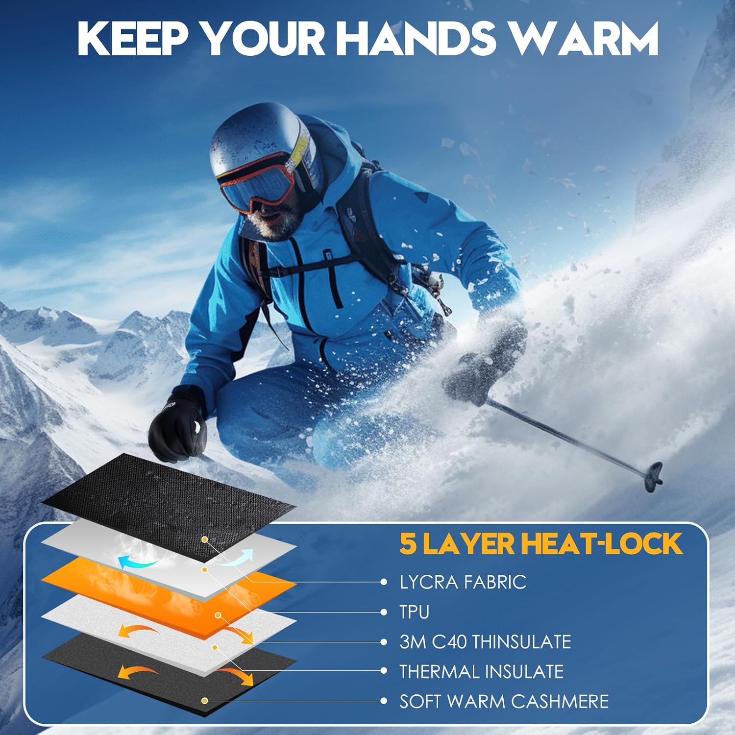 Detalle 2 de Bruvoalon Winter Gloves for Women & Men 3M Thermal Insulation 👌