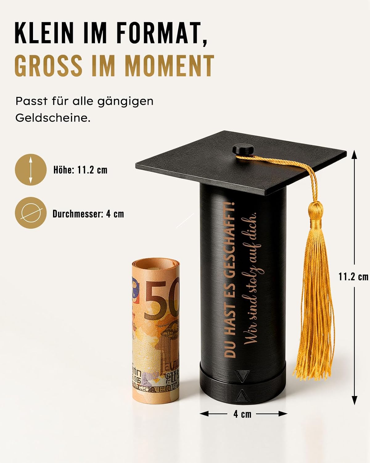 Detalle 2 de Anruzon Original Bestande Prüfung Geschenk – 3D-Druckte Doktorhut Geschenkbox