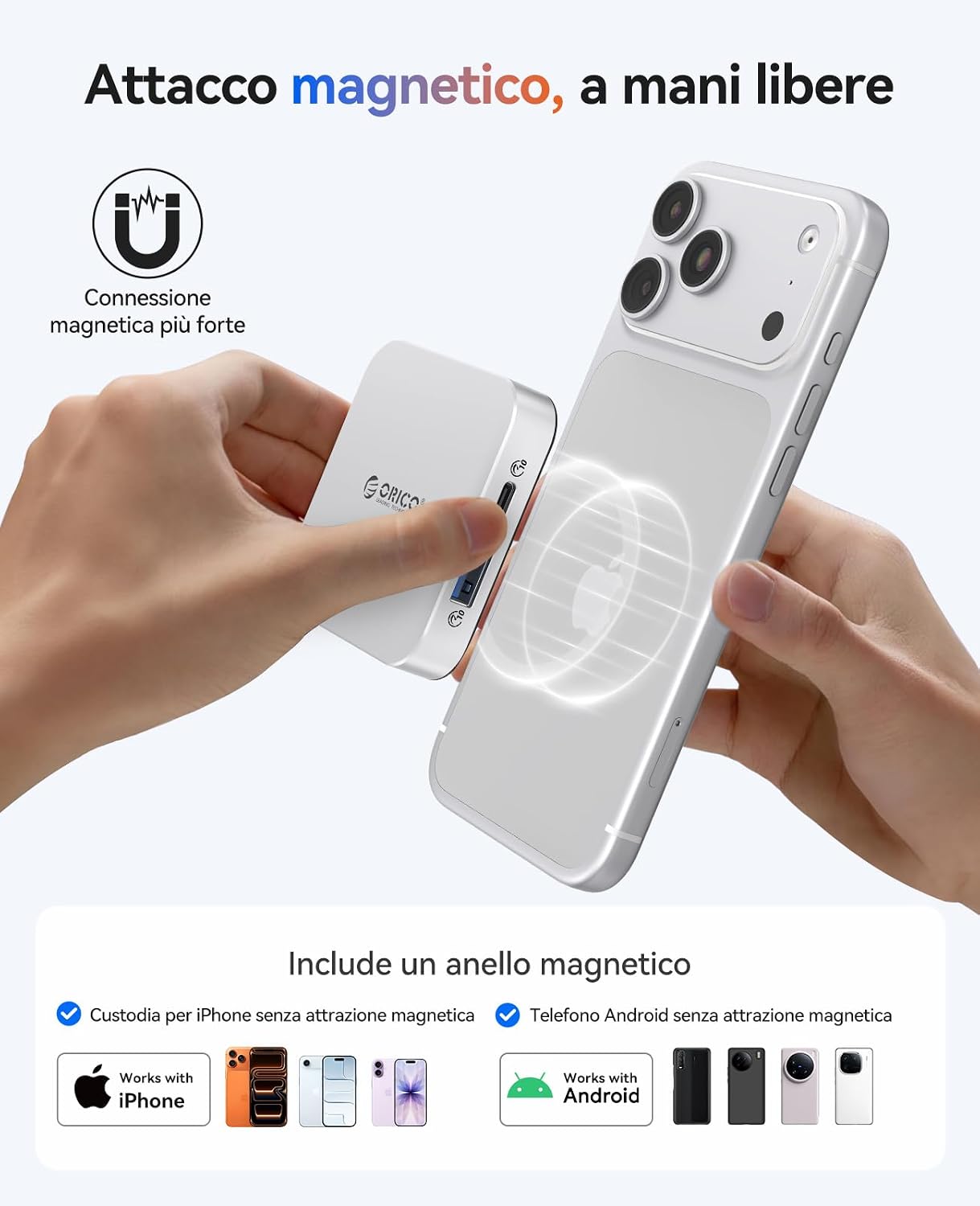 Detalle de ORICO Docking Station USB-C magnetica 100 W