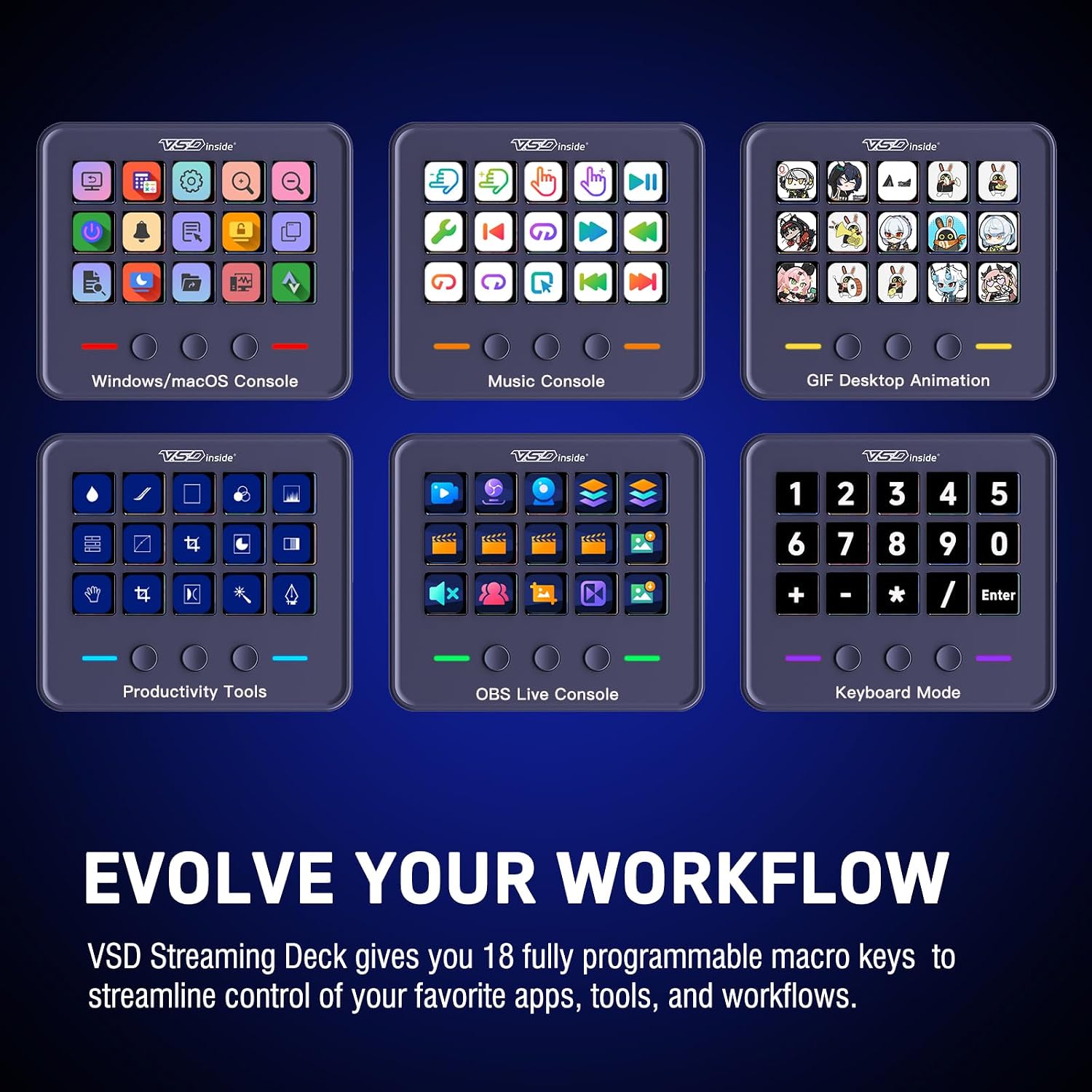 Thumbnail 2 de VSDINSIDE Macro Keypad 18 Keys