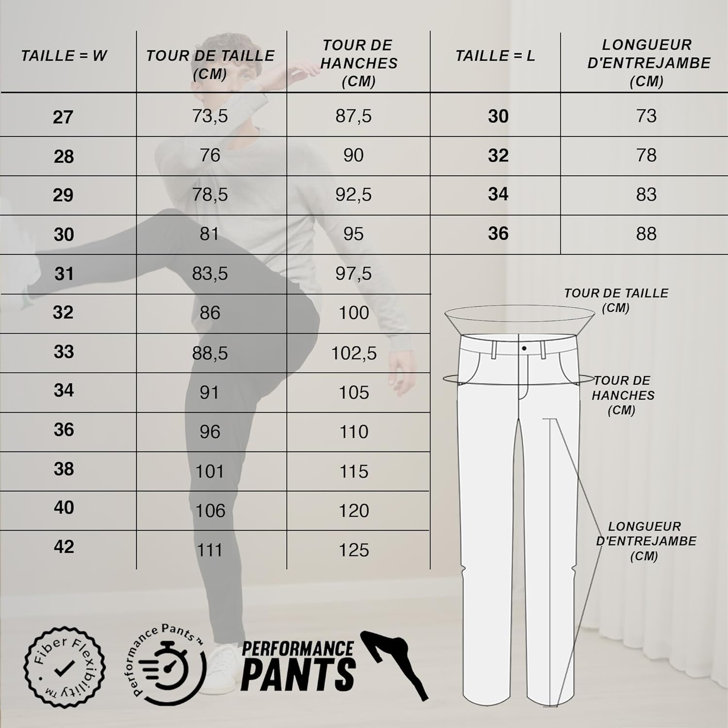 Thumbnail 5 de Performance Pants — Pantalon Stretch élégant pour Homme, coupe ajustée et confort durable