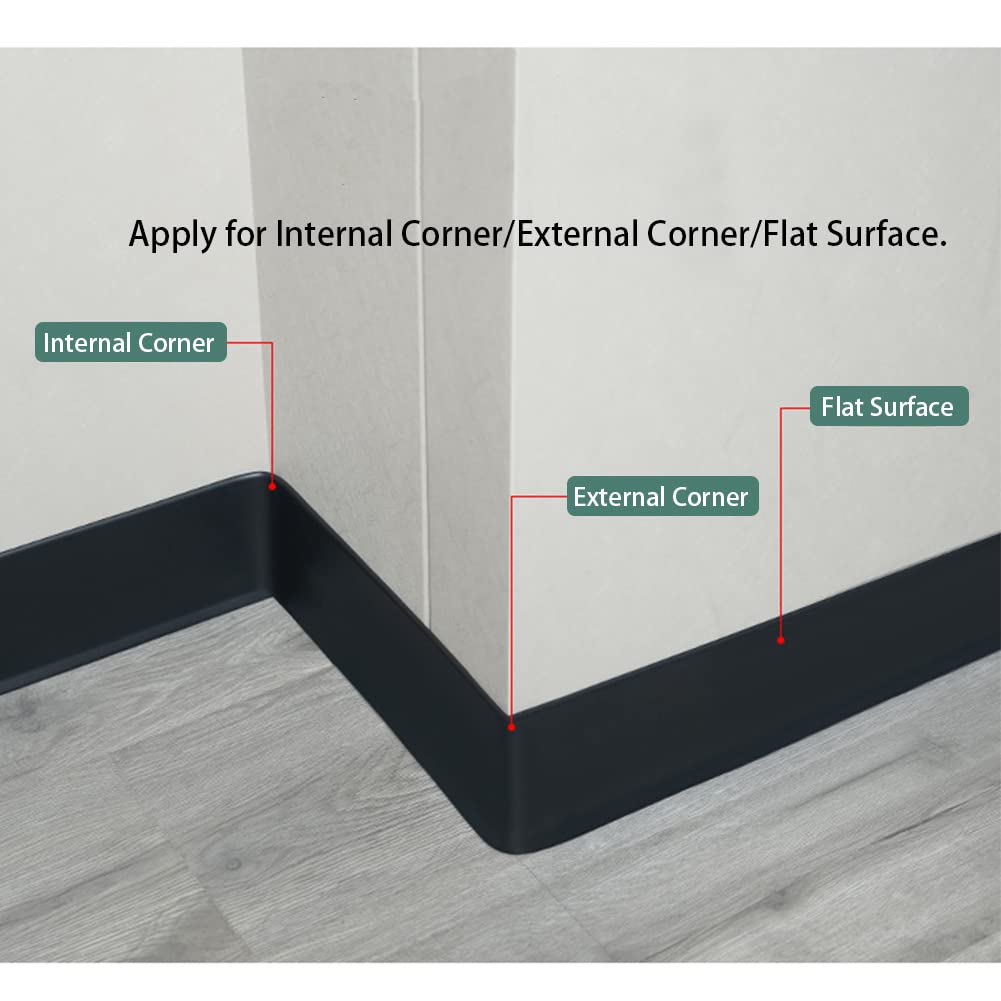 Detalle 1 de Zayejod PVC Self-Adhesive Skirting Board Trim, White, 5 m x 10 cm