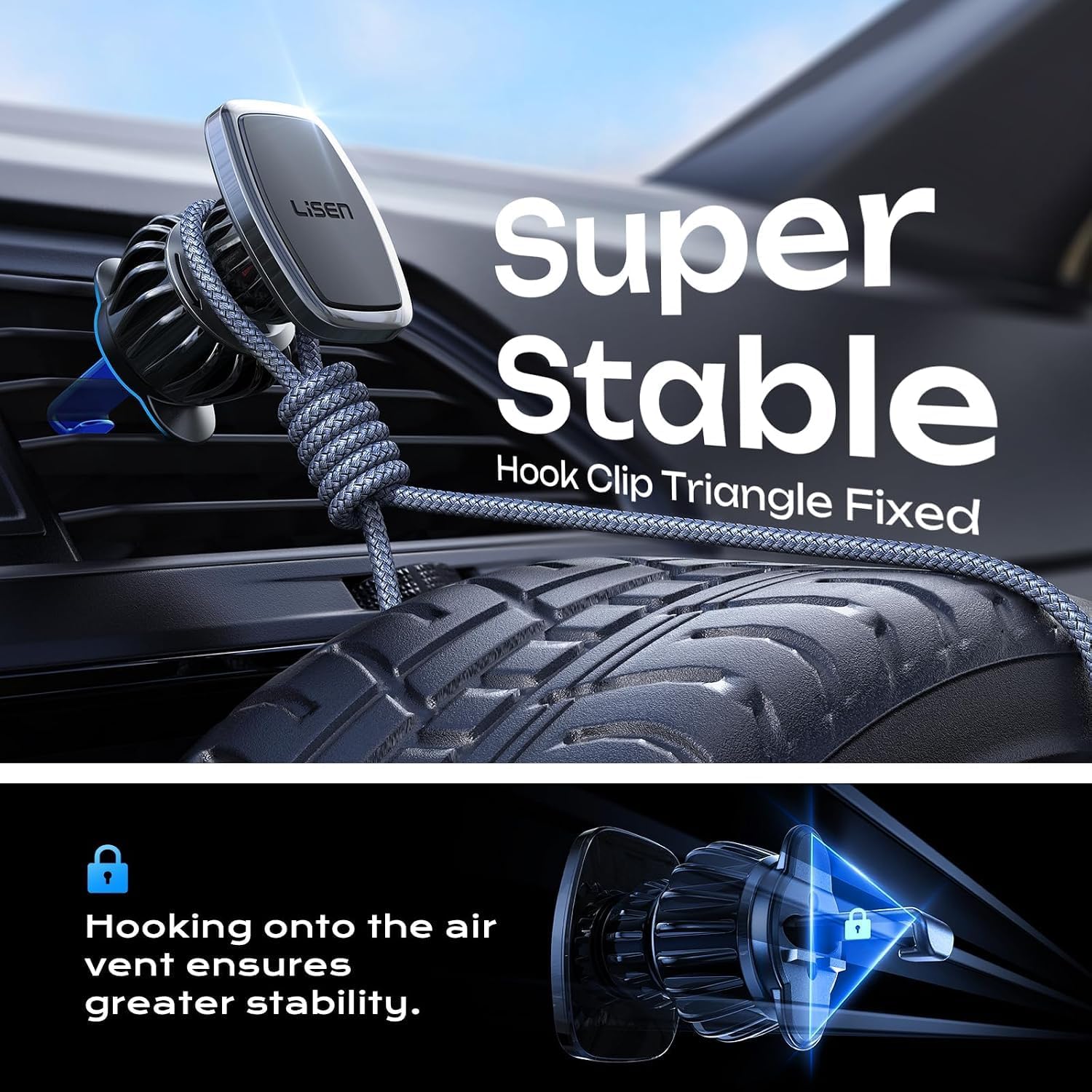 Thumbnail 4 de LISEN Magnetic Phone Holder for Car 6 magnets