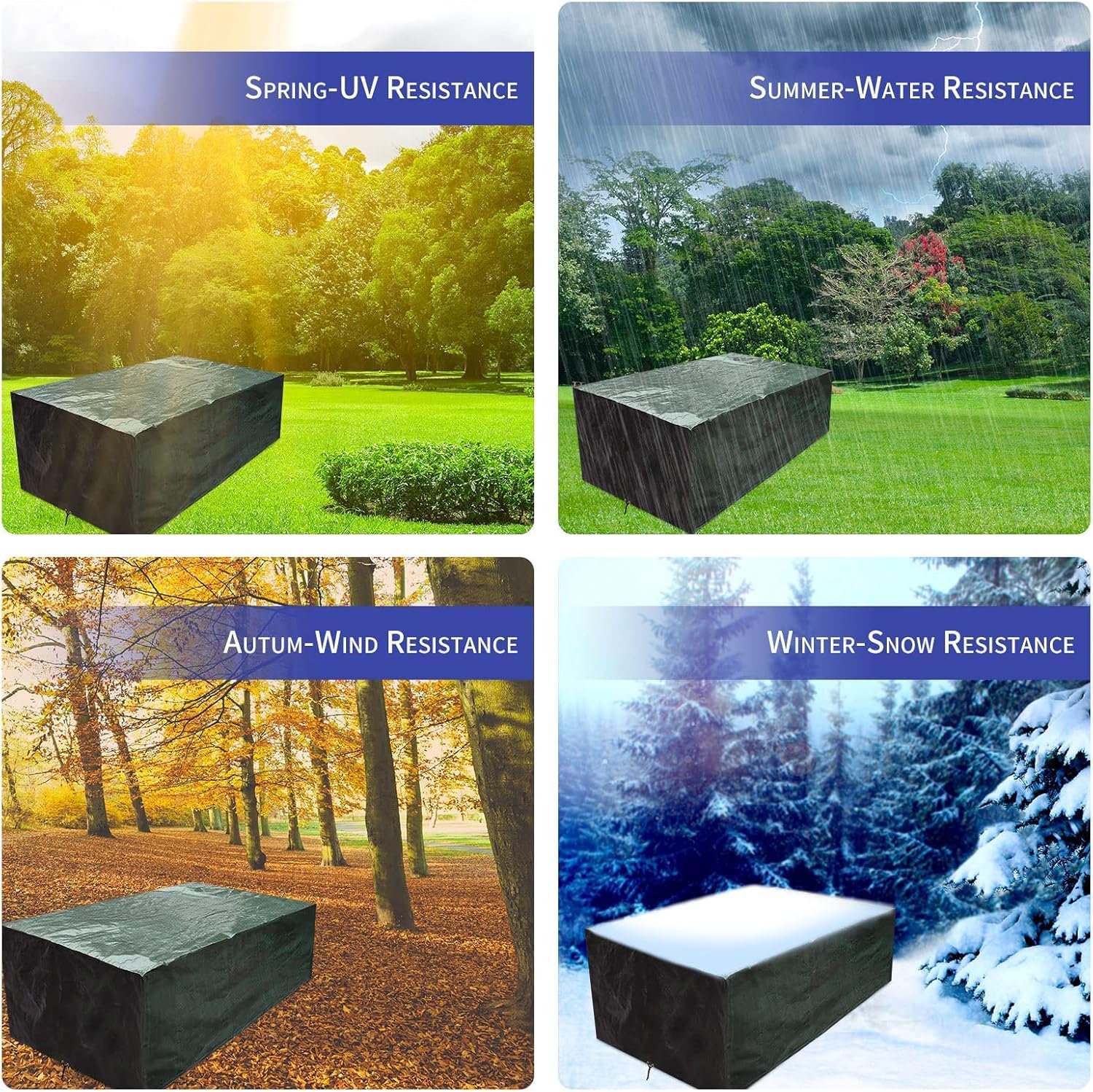 Detalle de RICHIE Extra Large Garden Furniture Cover 300x250x90cm – Waterproof, Windproof & UV‑Protected