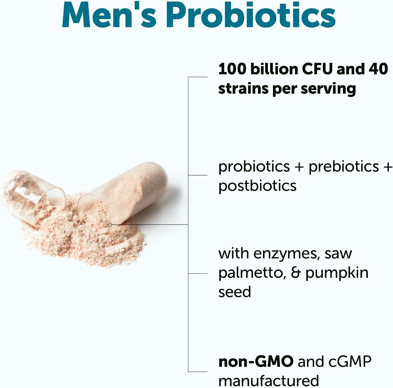 Detalle de Micro Ingredients Men's Probiotic Supplement 100 Billion CFU