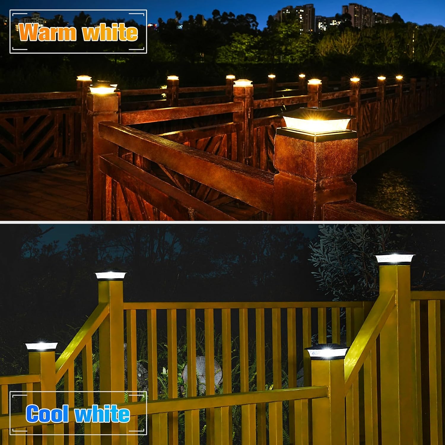 Detalle de VOLISUN 21205ZM Solar Post Cap Lights, 6-Pack, Warm or Cool White
