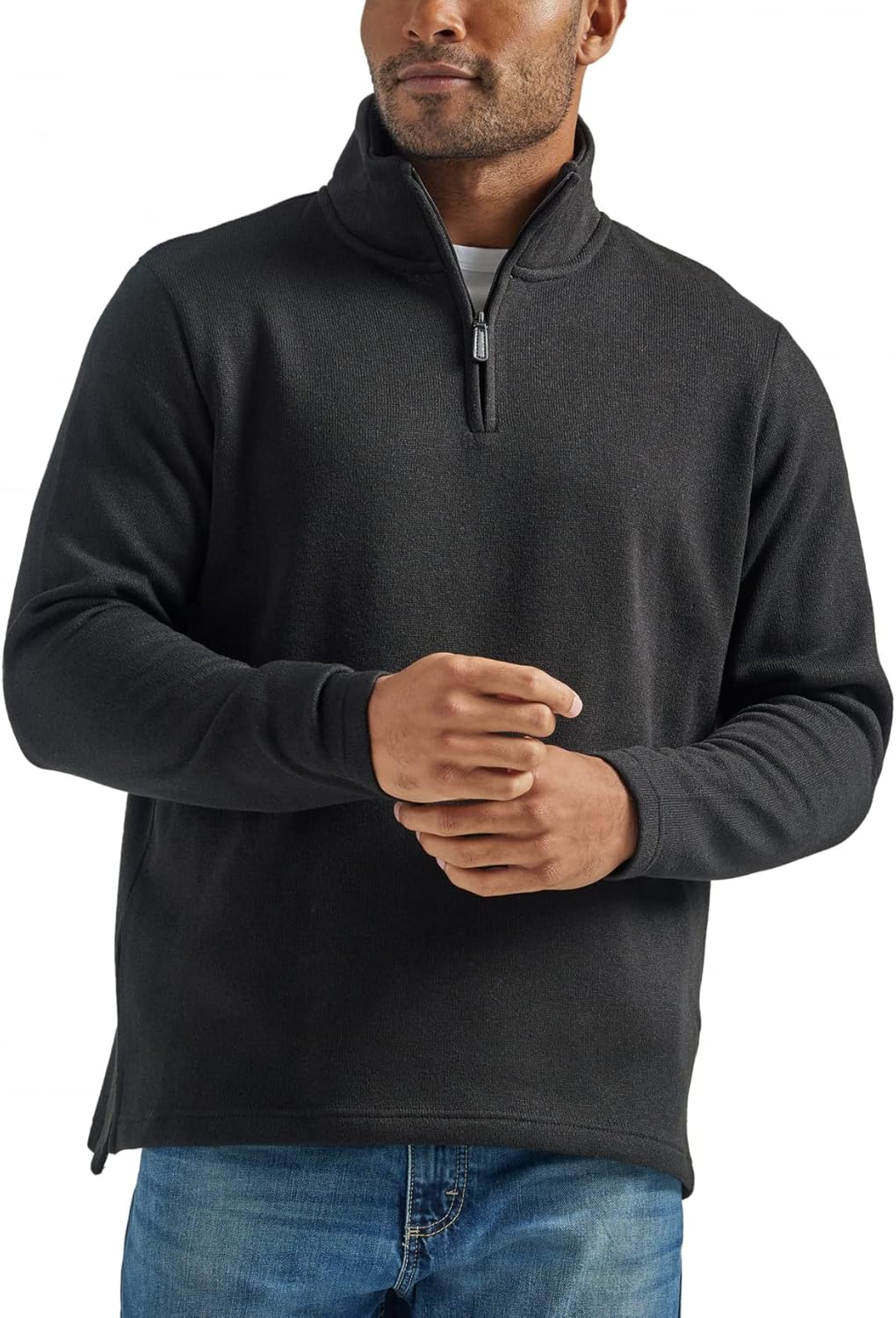 Detalle de Wrangler Authentics Men's Long Sleeve Fleece Quarter-zip
