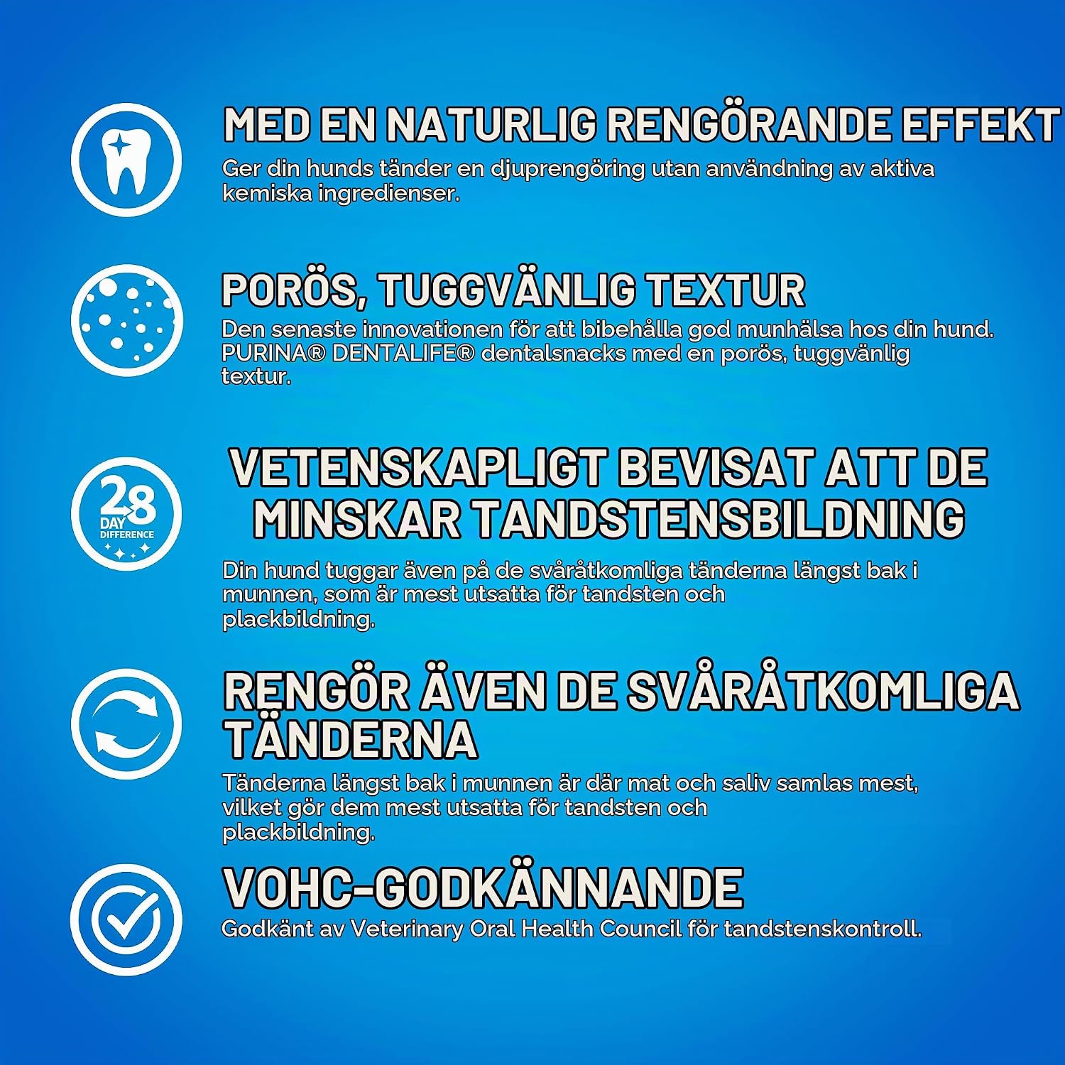 Detalle 2 de Dentalife Daily Oral Care – tandtugg för hund, 84 pinnar med kycklingsmak