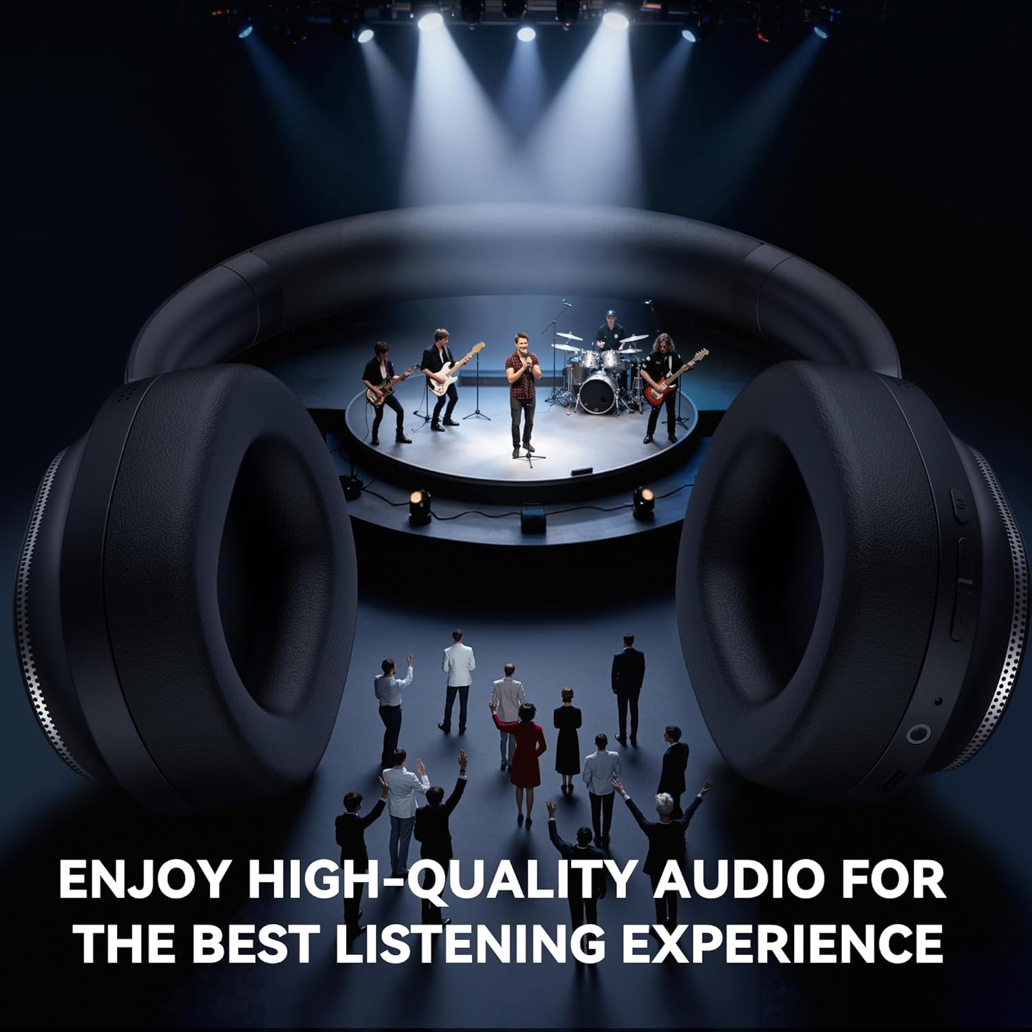 Thumbnail 6 de Pointcinco Hybrid Active Noise Cancelling Headphones (Bluetooth 6.0, 50H playtime, foldable over-ear) - Black