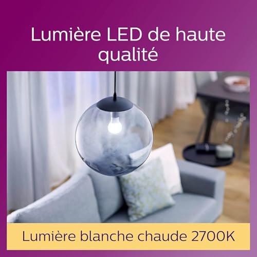Detalle 1 de Philips ampoules LED Standard E27 100W Blanc Chaud Dépolie – Verre, Lot de 2
