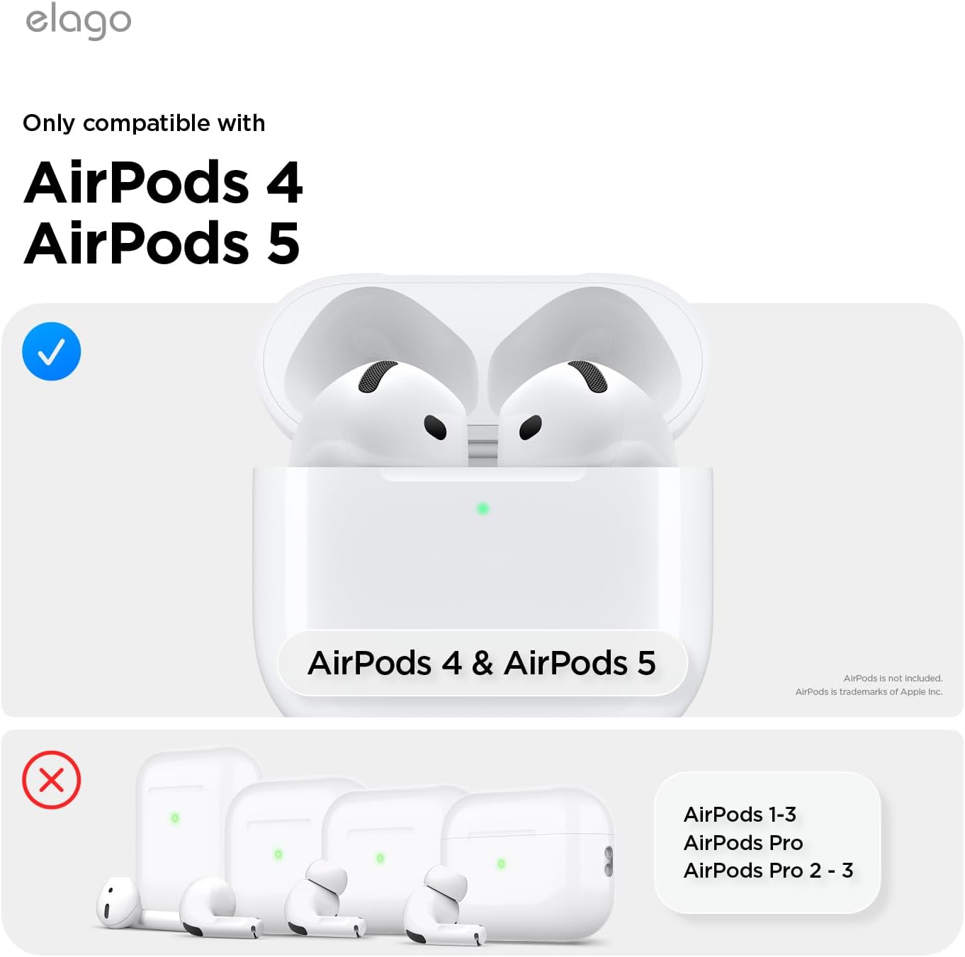 Detalle 2 de elago EAP4CL-HANG-TR Clear AirPods Case with Keychain, TPU and Wireless Charging