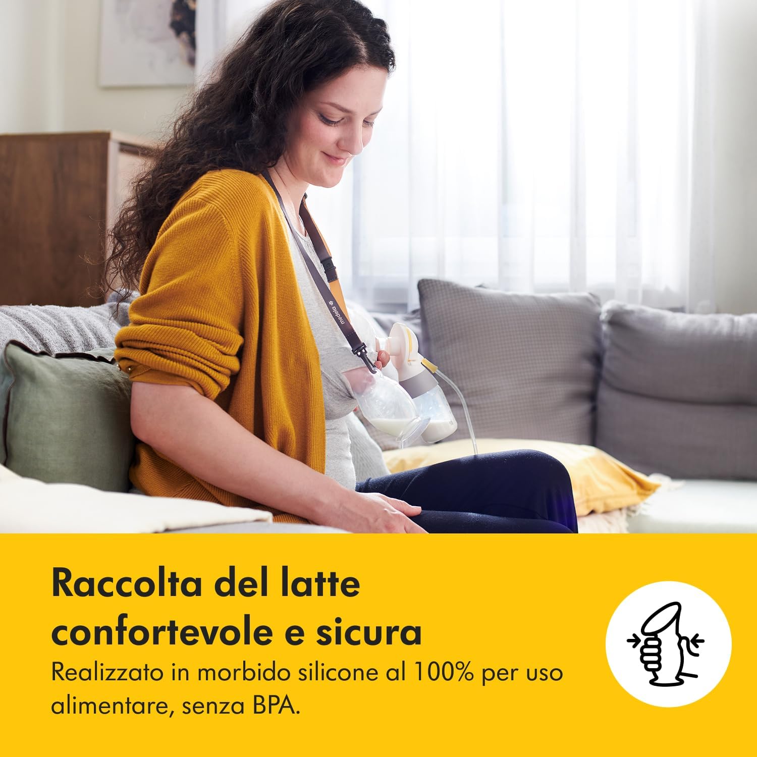 Detalle de Medela Raccoglitore Latte Materno in Silicone con Base a Ventosa e Coperchio – Sicurezza, Portabilità e Comfort