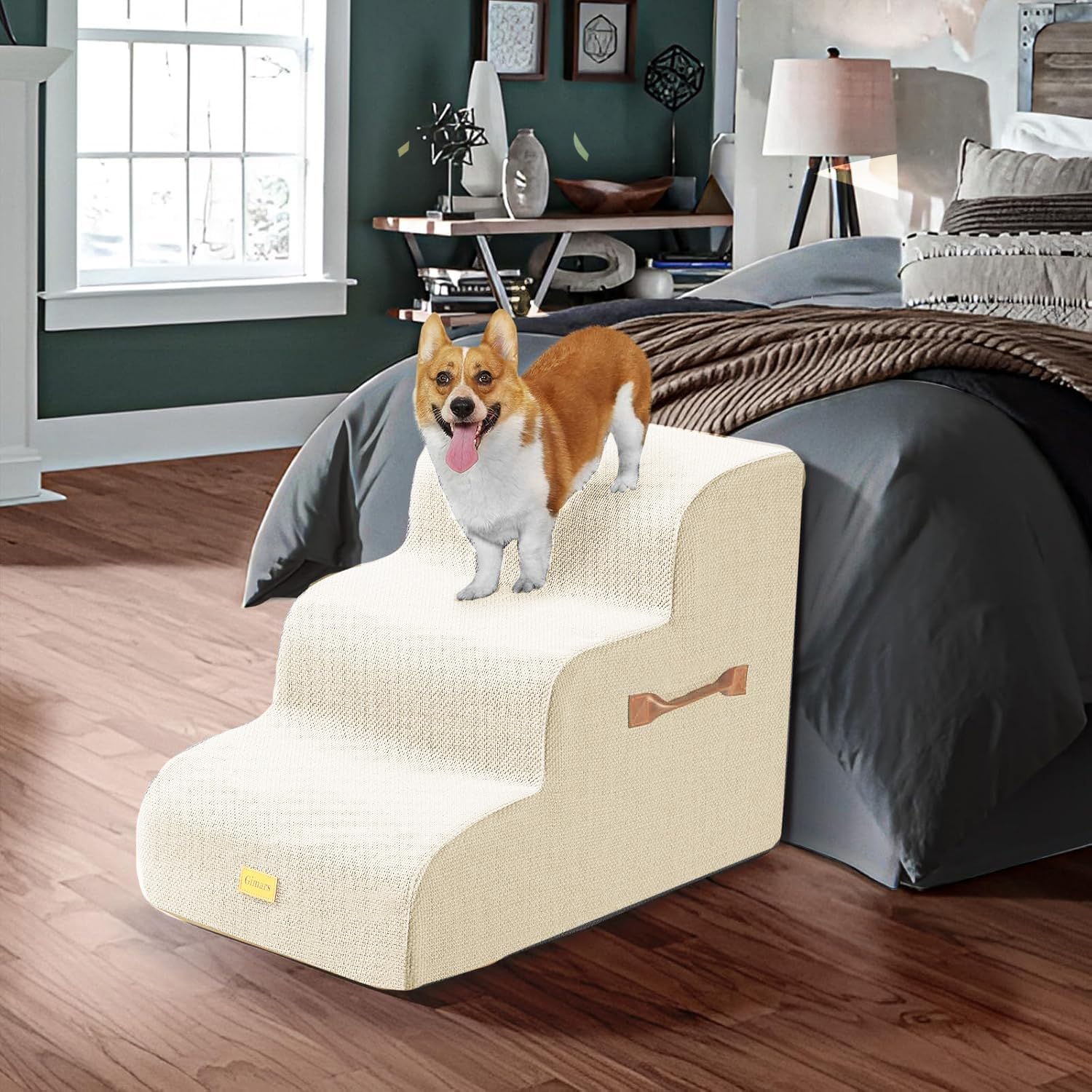 Thumbnail 1 de Gimars Hundetreppe für Kleine Hunde 3 Stufen 40 cm