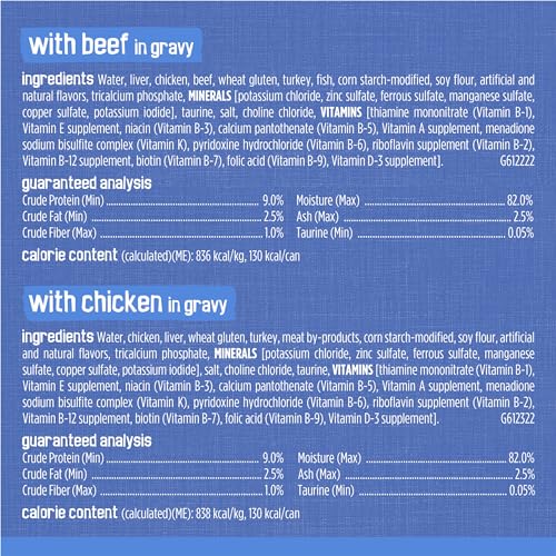 Thumbnail 8 de Purina Friskies Gravy Wet Cat Food Variety Pack: Shreds with Beef, Chicken, and Turkey & Cheese Dinner (24 x 5.5 oz cans)
