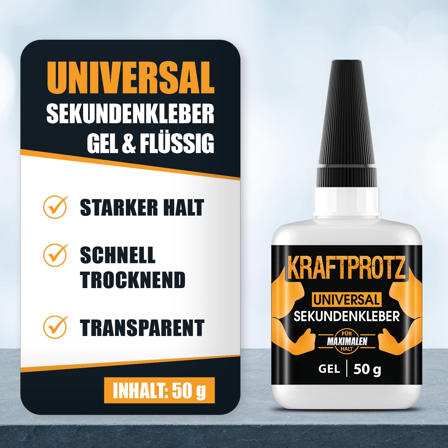 Thumbnail 2 de KRAFTPROTZ Sekundenkleber-Set (2× 50 g) flüssig & gel – extra stark, wasserfest & hitzebeständig, anti-austrocknend