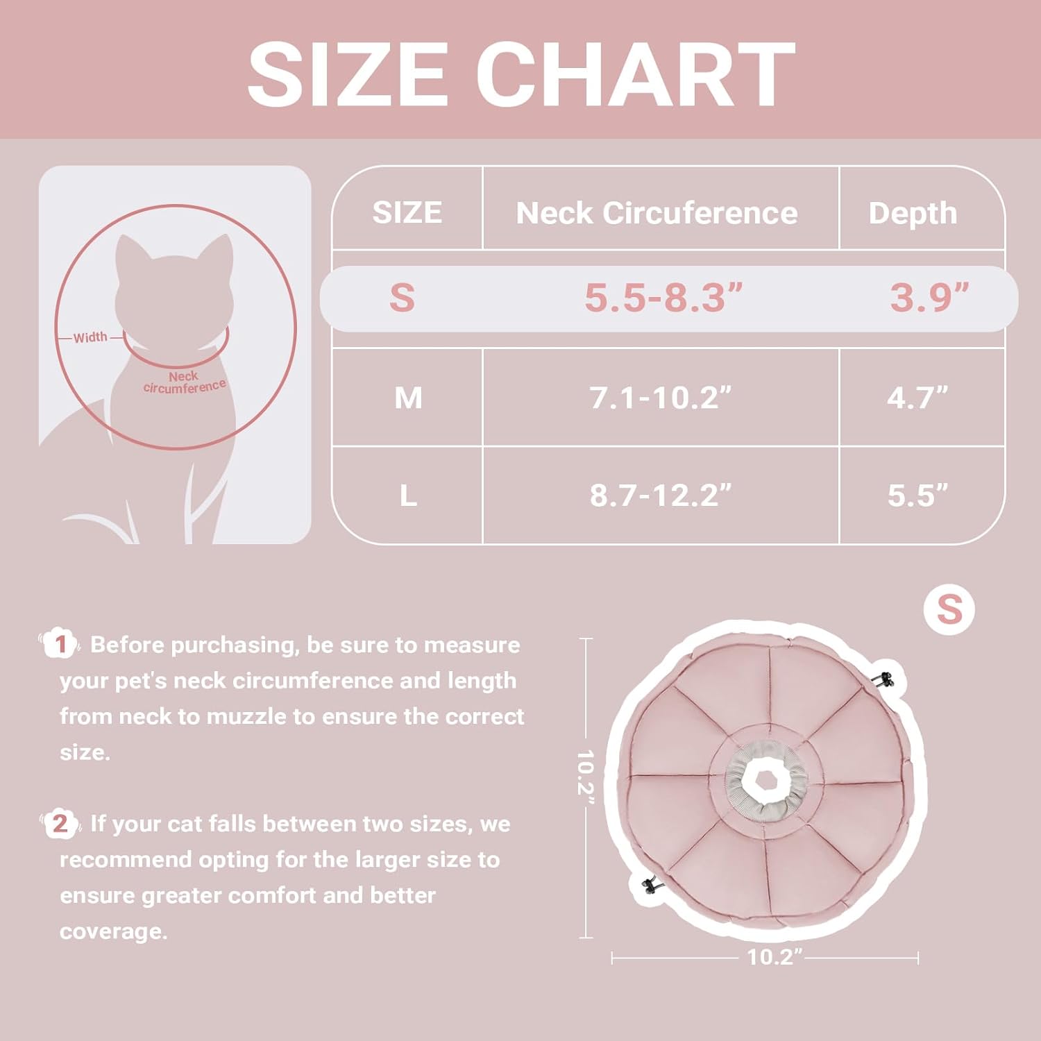 Detalle de Supet Soft Cat Cone Collar: Adjustable, Waterproof Recovery Solution for Cats