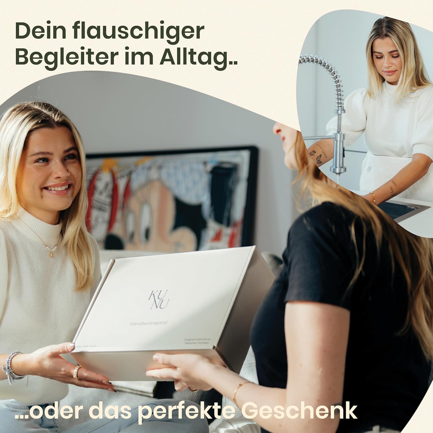Detalle de KUNU® original Wärmflaschengürtel – 130 cm Lang mit Gürtel zum Umbinden