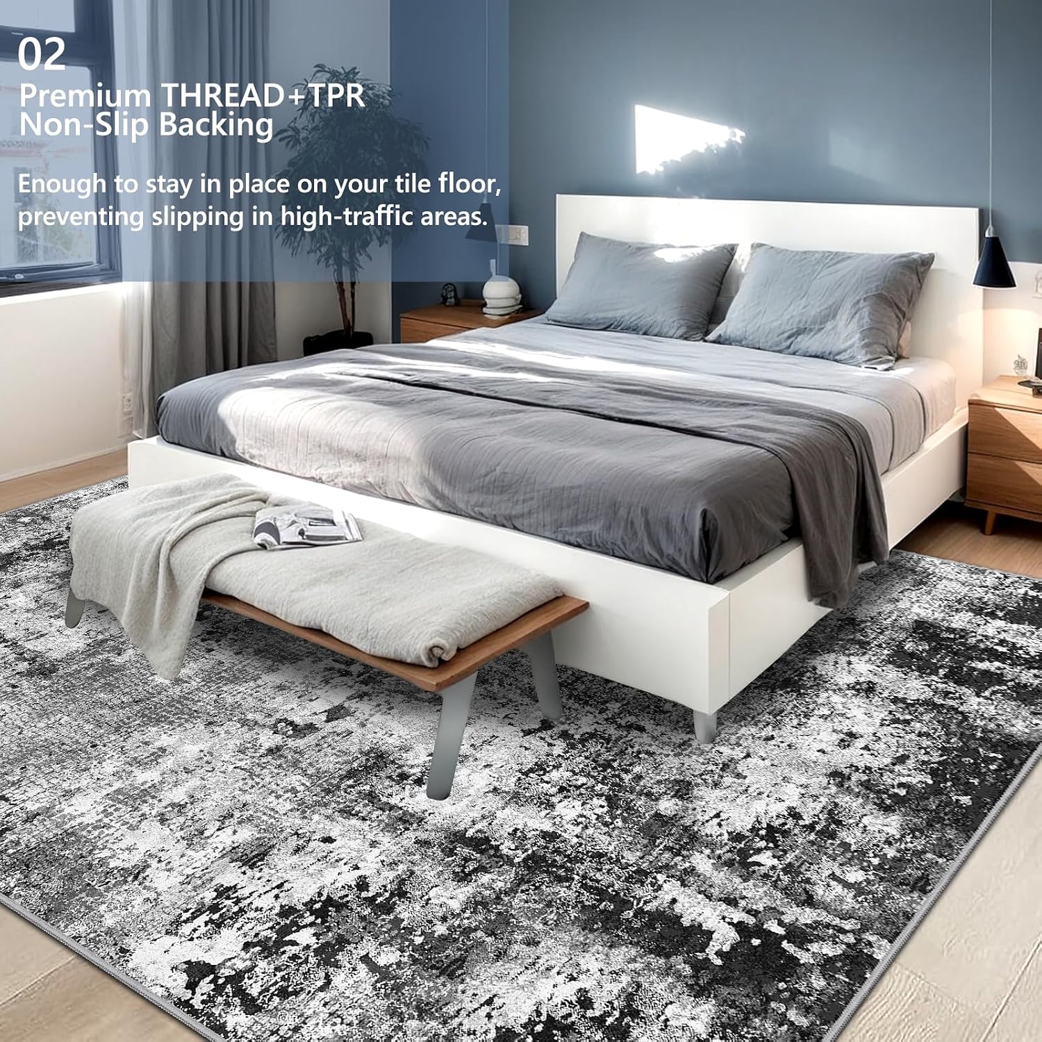 Detalle 1 de Capslpad Black abstract rug 240x340cm