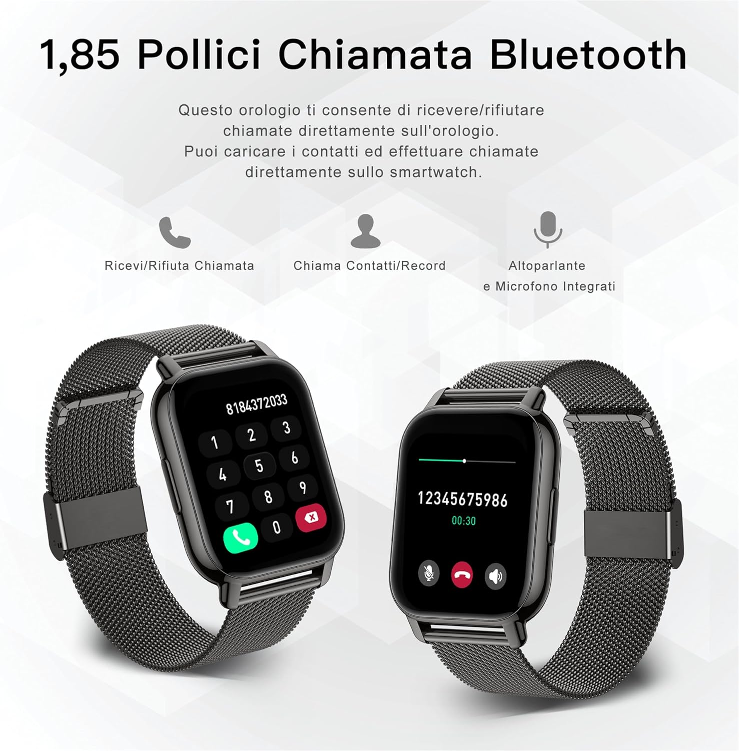 Thumbnail 1 de Popglory Smartwatch Uomo Donna con chiamate e WhatsApp, AI, contapassi e monitoraggio salute 24/7