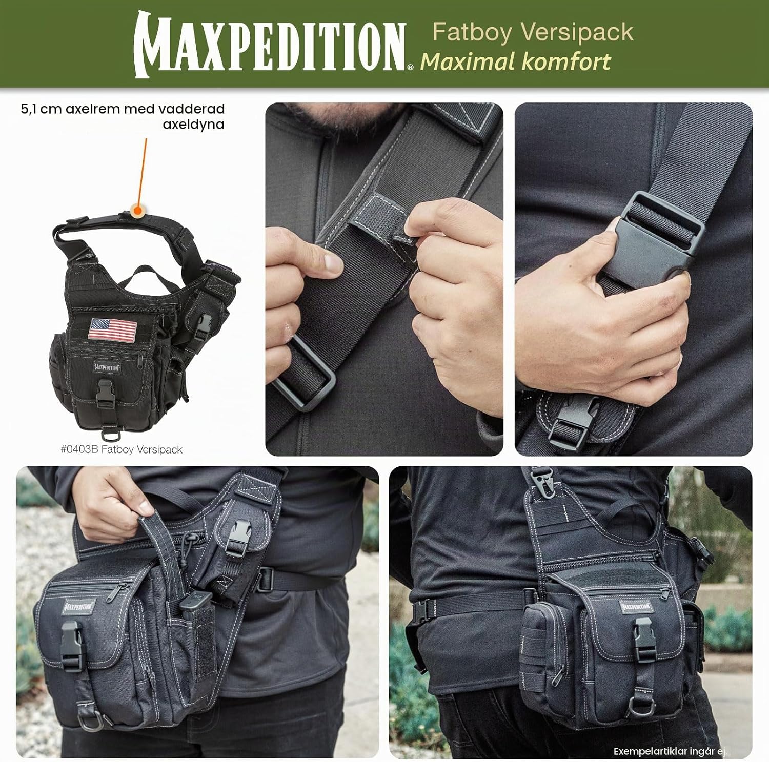 Detalle 2 de Maxpedition MAXP-403-B Fatboy Versipack dagryggsäck, svart