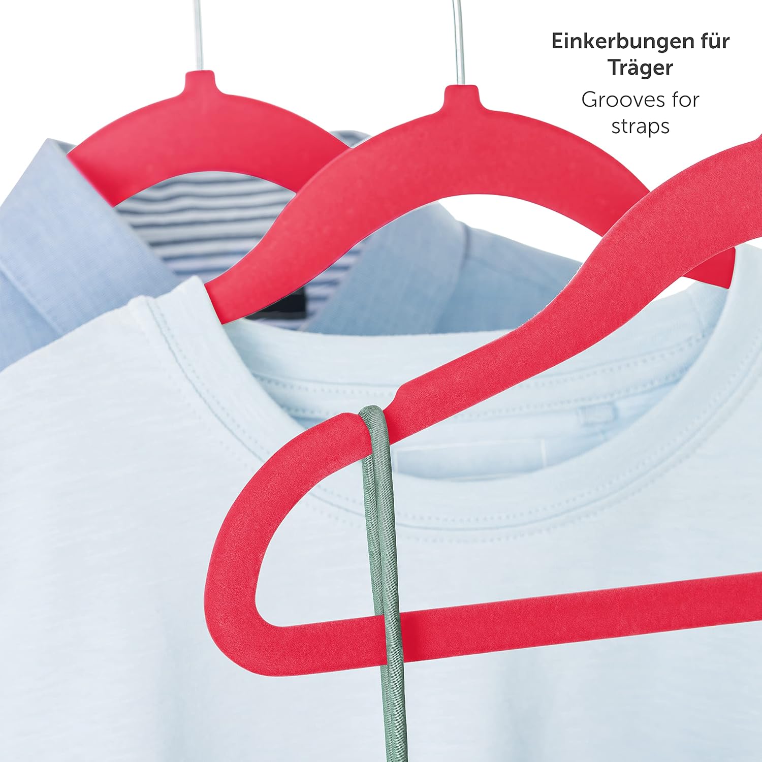 Thumbnail 6 de Laleni Kids Velvet Clothes Hangers, 30 Pink Non-Slip Hangers with 360° Hooks