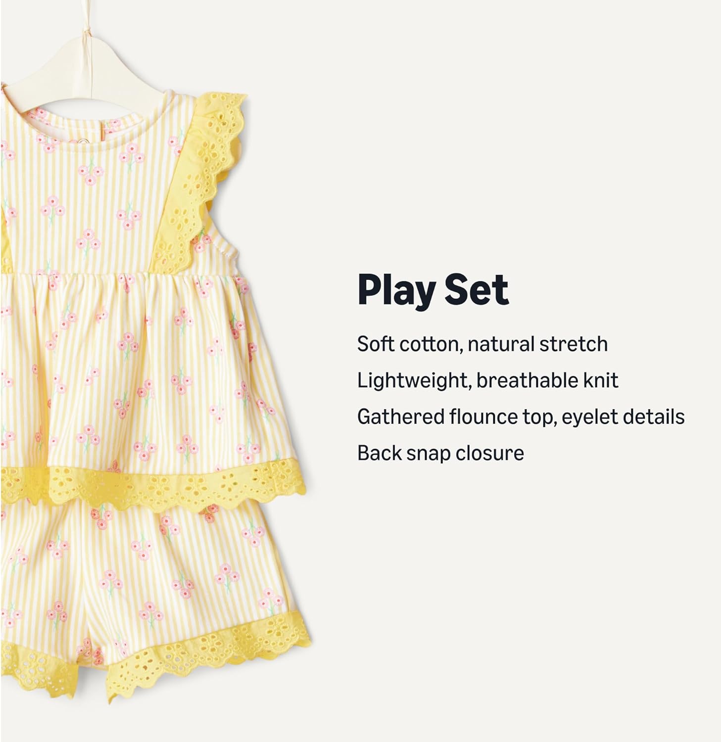 Thumbnail 1 de Amazon Essentials x Sofia Grainge Toddlers & Baby Girls Cotton Eyelet Top & Shorts Play Set (Multipacks)