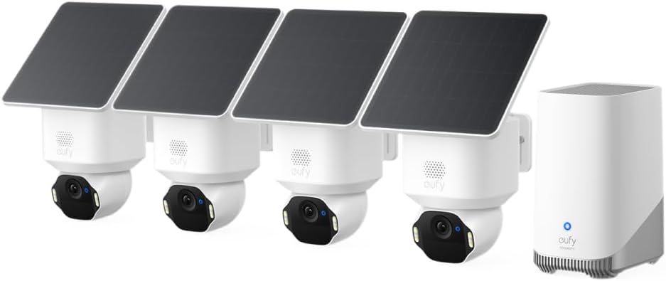 Detalle de eufy Security SoloCam E42, 4-Cam Kit: 4K Solar Security Camera for maintenance-free home protection