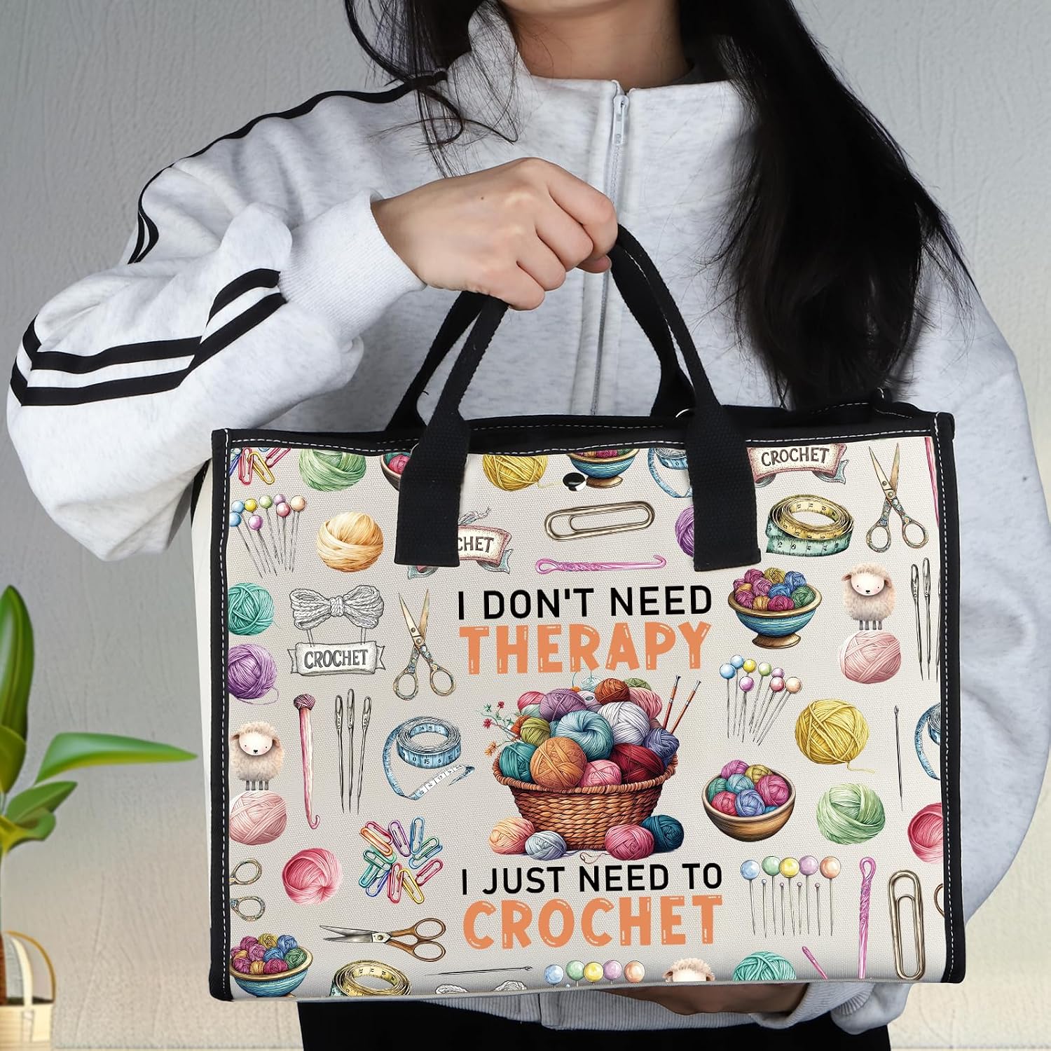 Thumbnail 4 de MYSOMY Crochet Lover Makeup Bag: Funny Crochet Gift, Double-Sided Themed Pouch