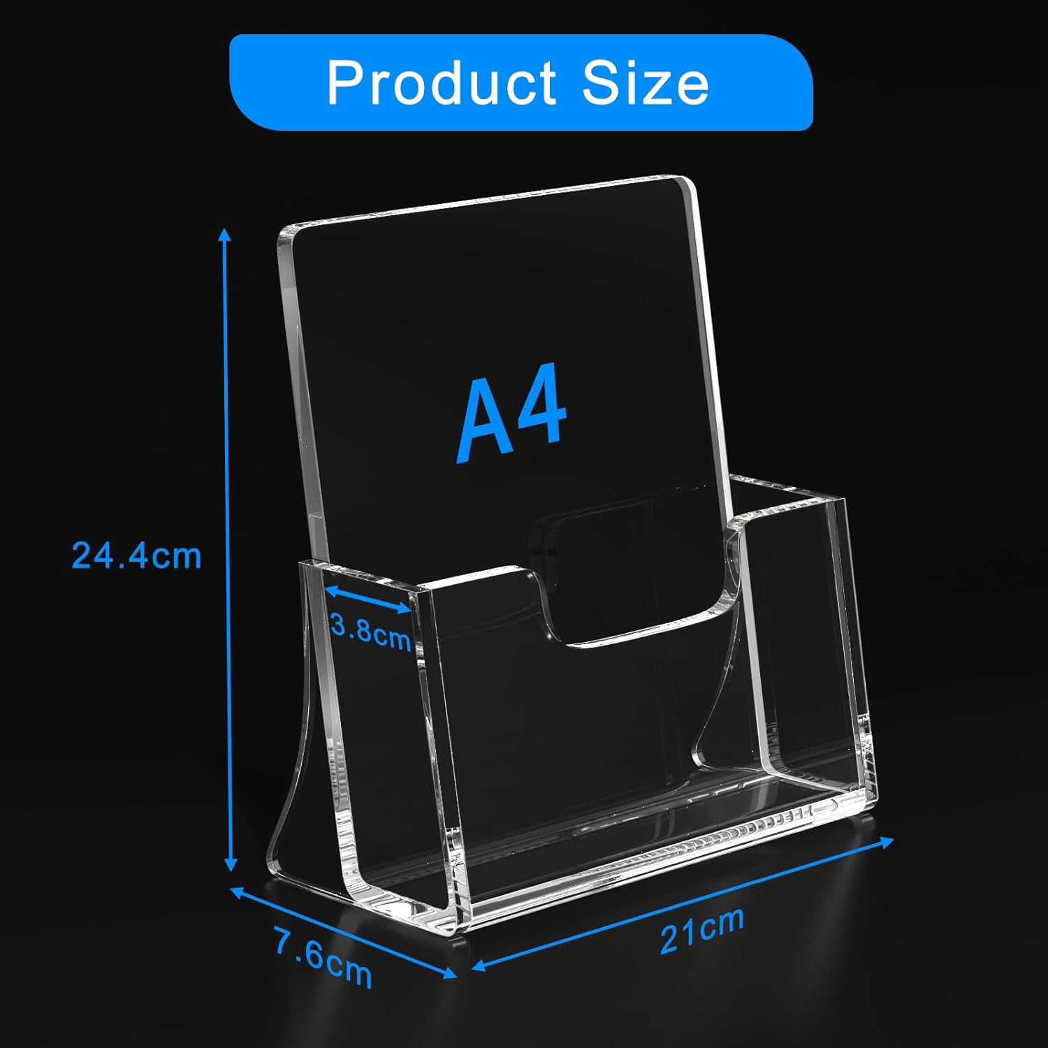 Thumbnail 2 de AITEE A4 Clear Leaflet Holder: Freestanding Acrylic Brochure Stand, 2 Pack
