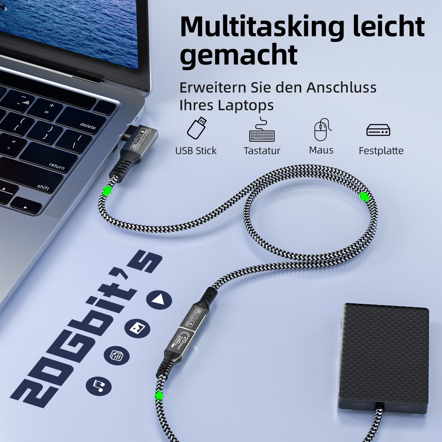 Thumbnail 2 de CAKOBLE USB C Verlängerungskabel 0,5 m