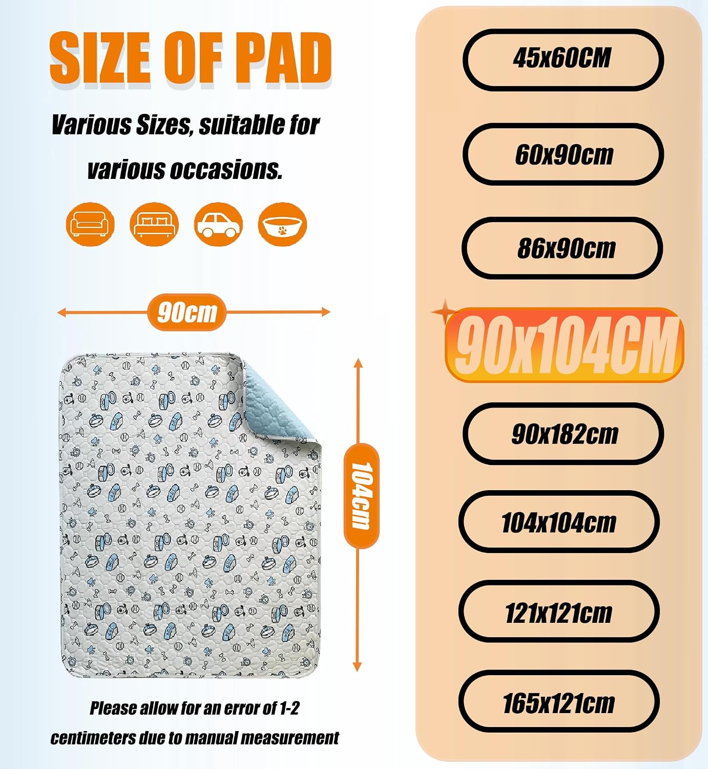 Detalle 2 de OUTTDID Washable Pee Pads 90x104 cm