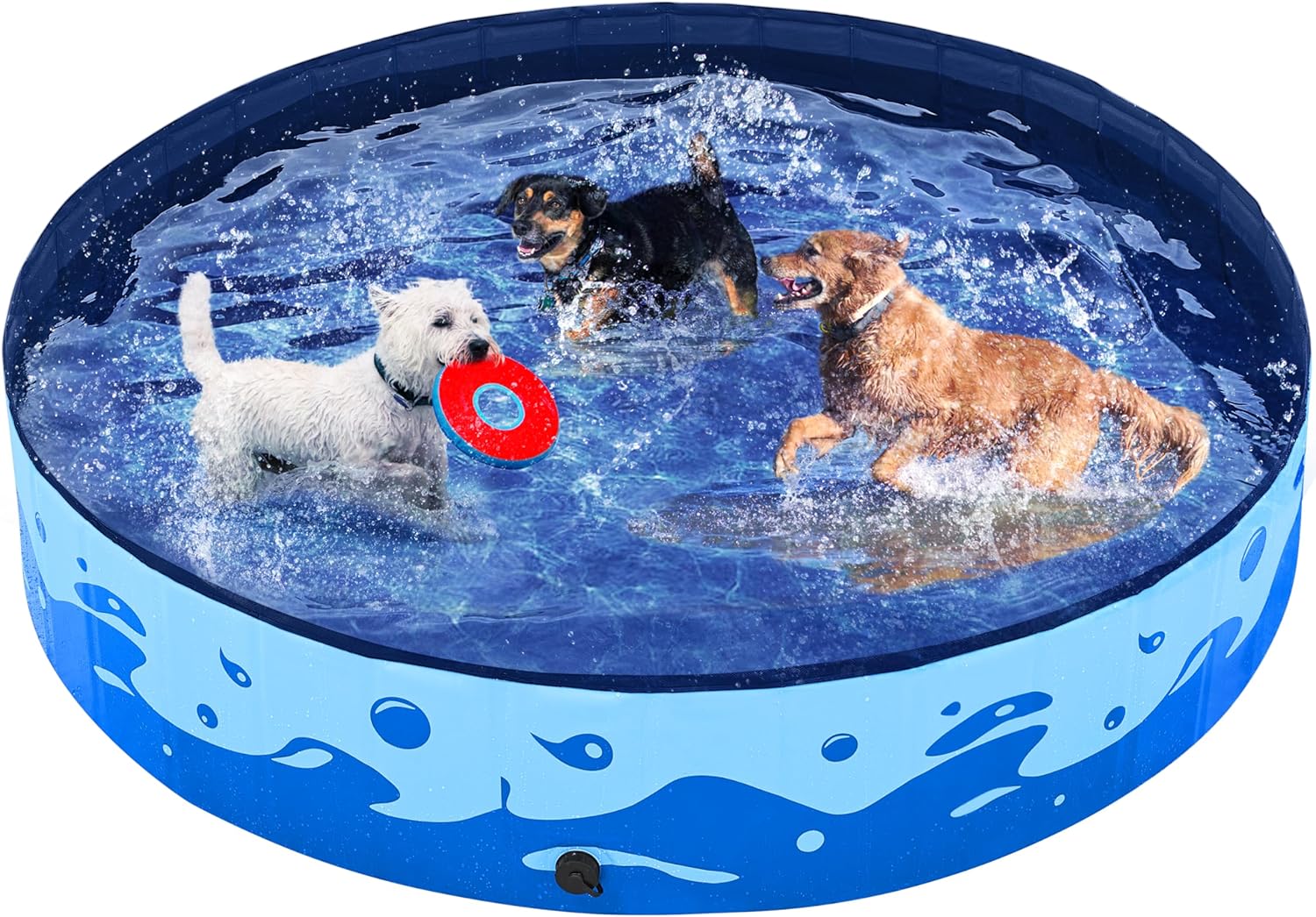 Detalle 2 de Yaheetech Piscine Chien Pliable 160 x 30 cm – Bassin de baignade portable pour chien et chat