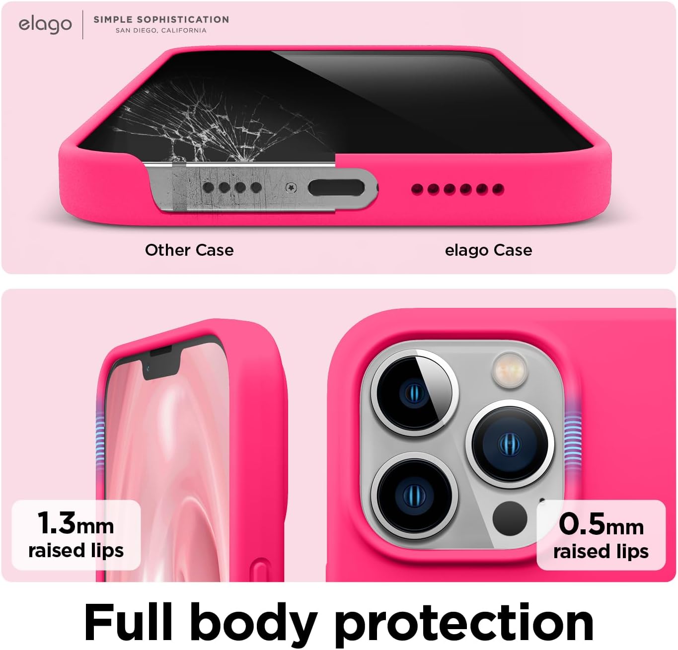 Thumbnail 4 de elago Coque Silicone Liquide iPhone 13 Pro Max 6,7" — Étui antichoc néon rose