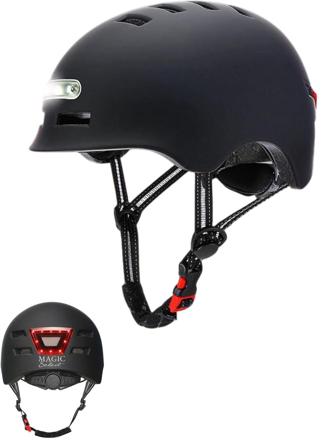 Detalle de MAGIC SELECT Casco de Ciclismo con luz trasera 200 m