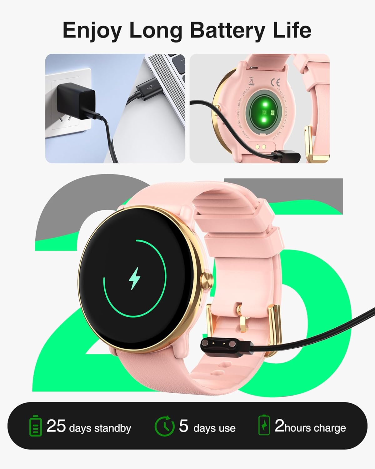 Thumbnail 6 de Gerpeng Women’s Smart Watch — 1.43” AMOLED, 111 Sports, IP68, Call Function