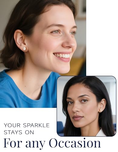 Detalle de MomentWish Moissanita Pendientes Oro Rosa Mujer 3 Quilates – Plata de Ley 925, Hipoalergénicos