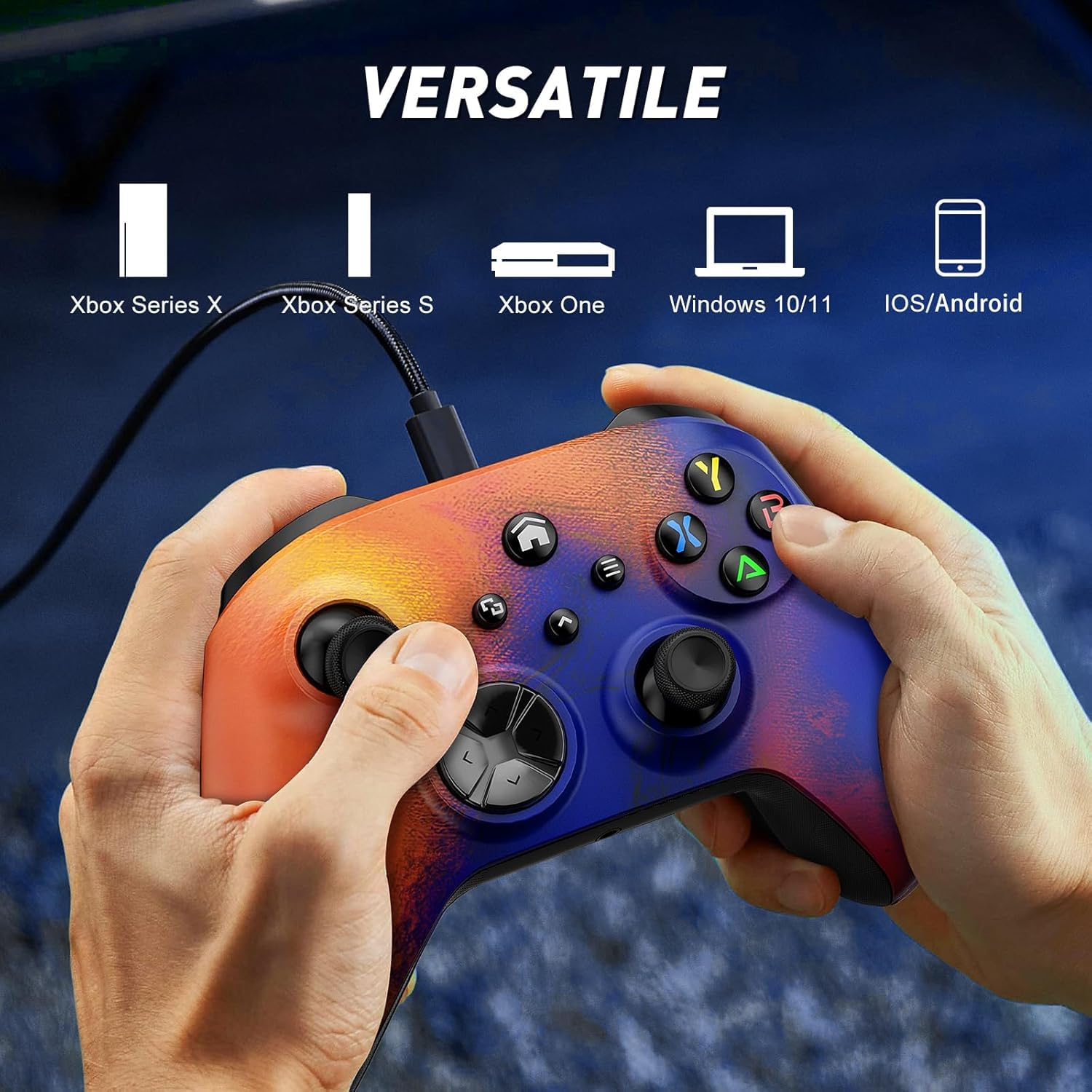 Detalle de Dinosoo Wireless Controller with Macro Function & 4 Vibration Motors for Xbox Series X|S, Xbox One, and Windows PC