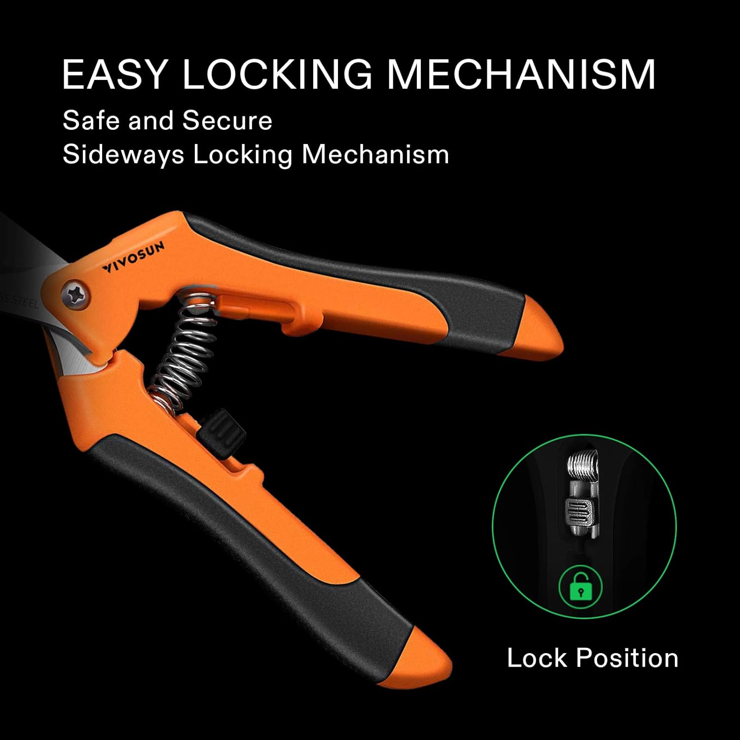 Thumbnail 2 de VIVOSUN 3-Pack 17 cm Gardening Scissors: Titanium-Coated Pruning Shears for Precise One-Hand Cuts