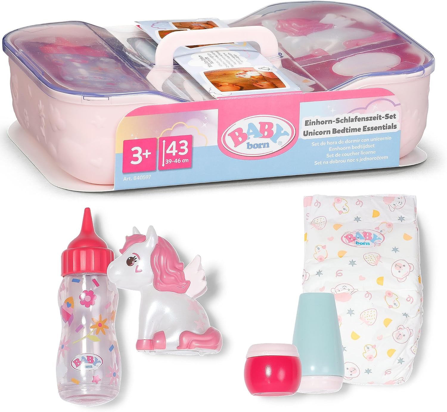 Detalle de BABY born 840597 bedtijdset voor 43 cm poppen met eenhoorn-nachtlampje