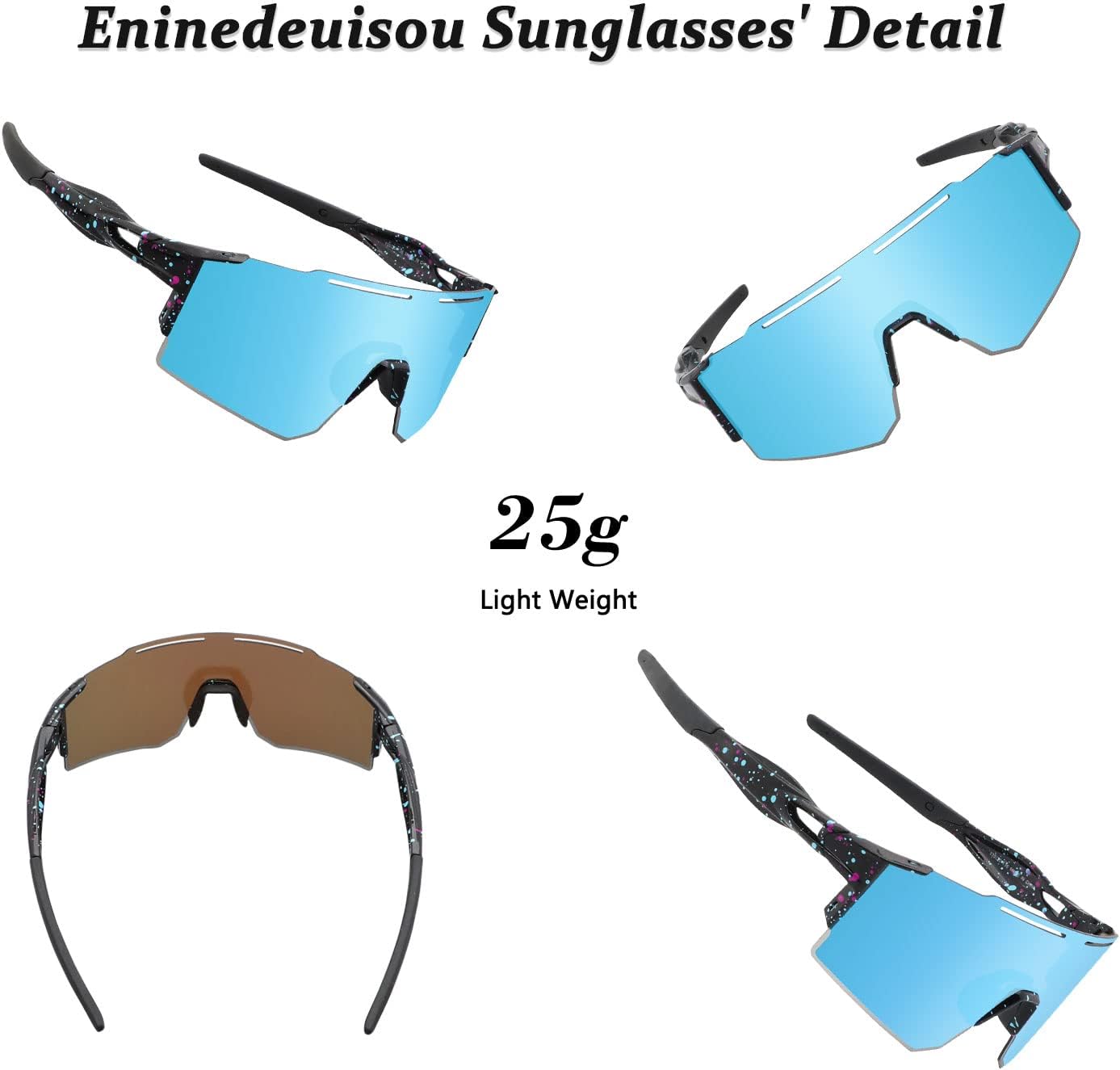 Thumbnail 3 de Eninedeuisou Sonnenbrille Fahrradbrille mit UV400-Schutz (Herren & Damen) – Sportbrille für MTB & Outdoor