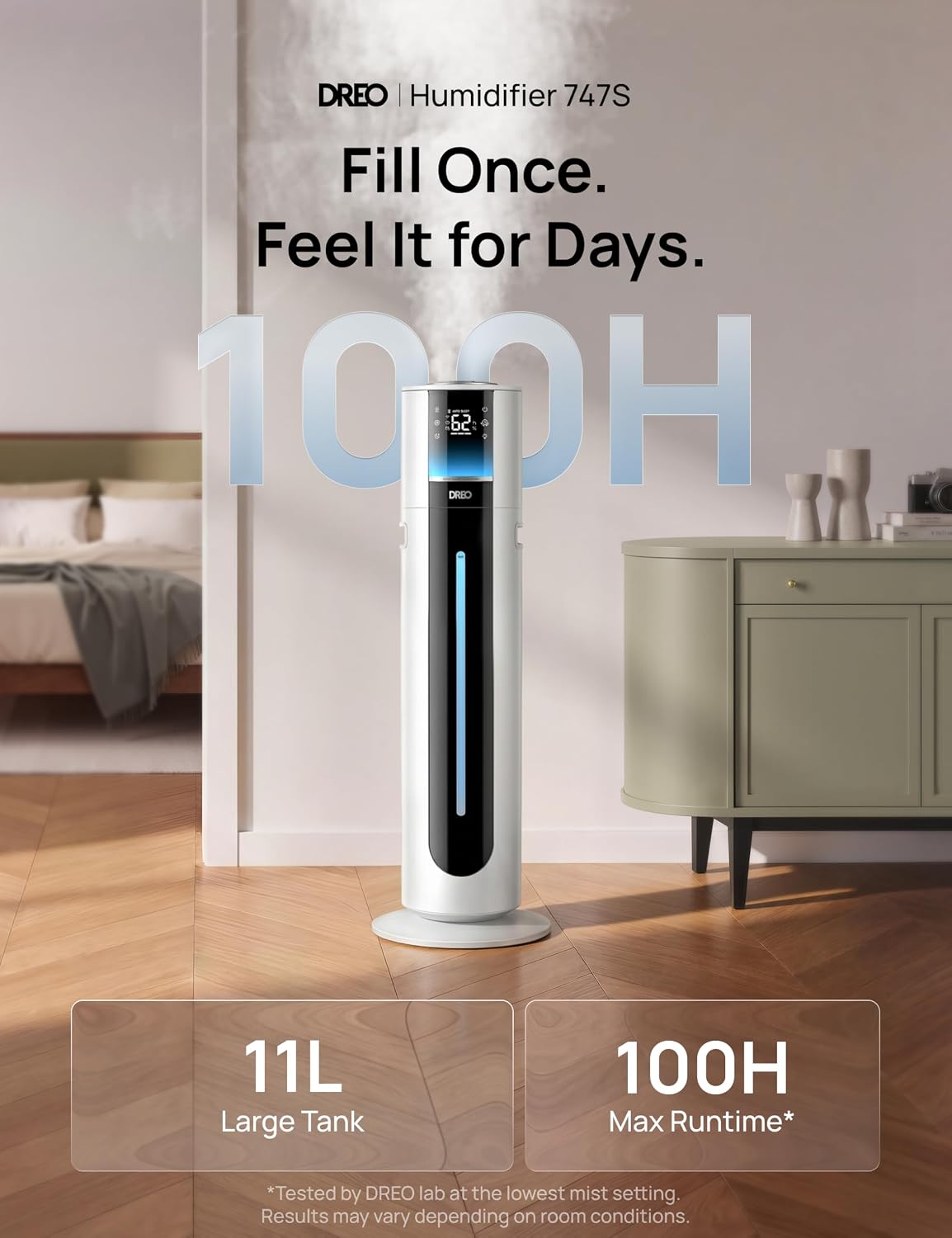 Detalle de DREO 747S DR-HHM017S White Smart Humidifier, 11L, App Control