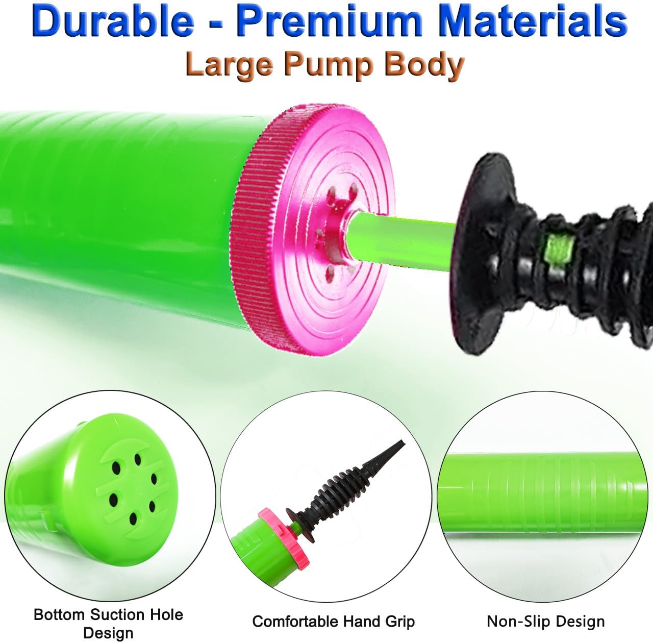 Detalle 2 de Balloon Pump Hand Manual Inflator — Dual-Action, Ergonomic Balloon Blower for Party Decor