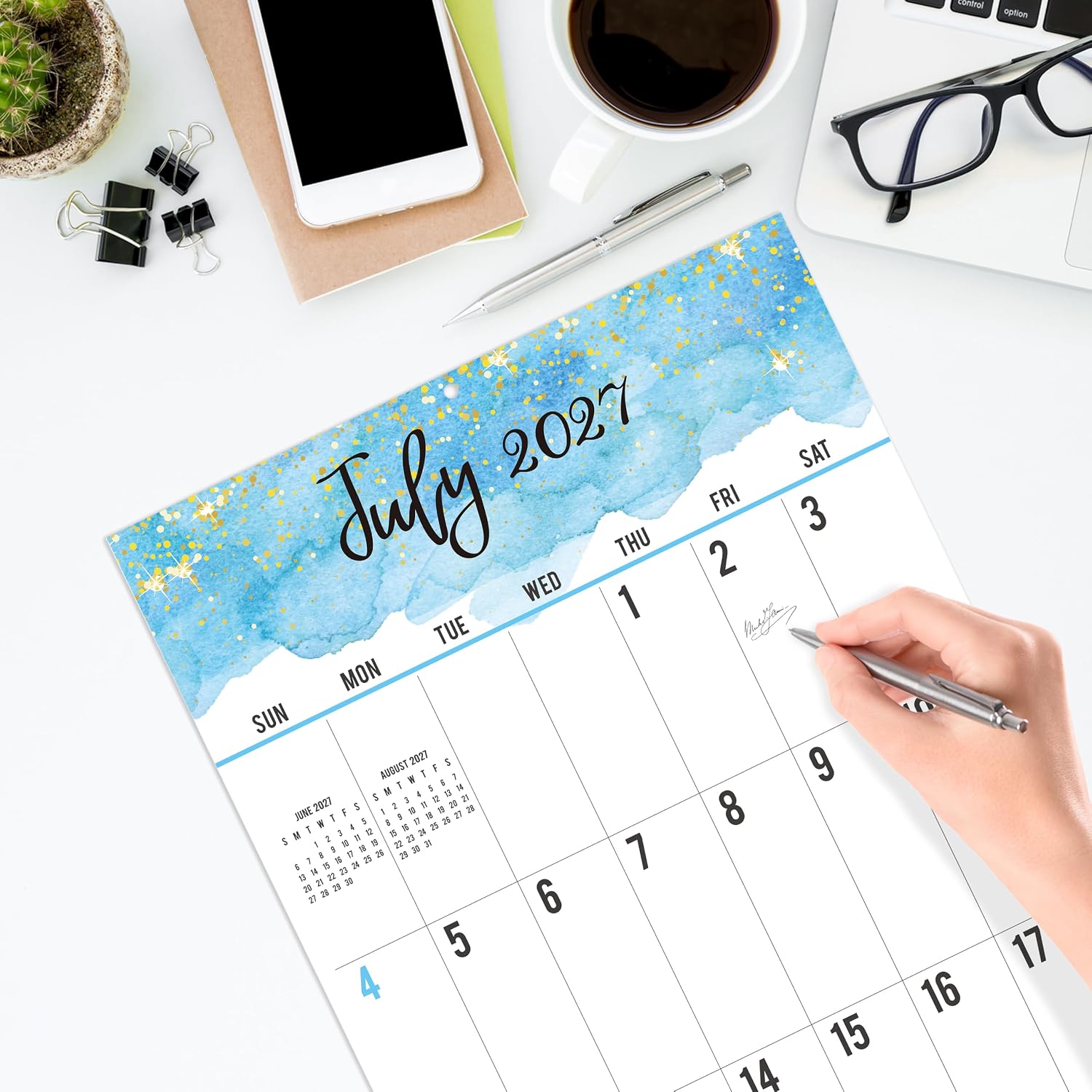 Thumbnail 6 de Journaltastic JOZDSMSKGLB13 2027 Wall Calendar, 12" x 24" Open, Large Grid