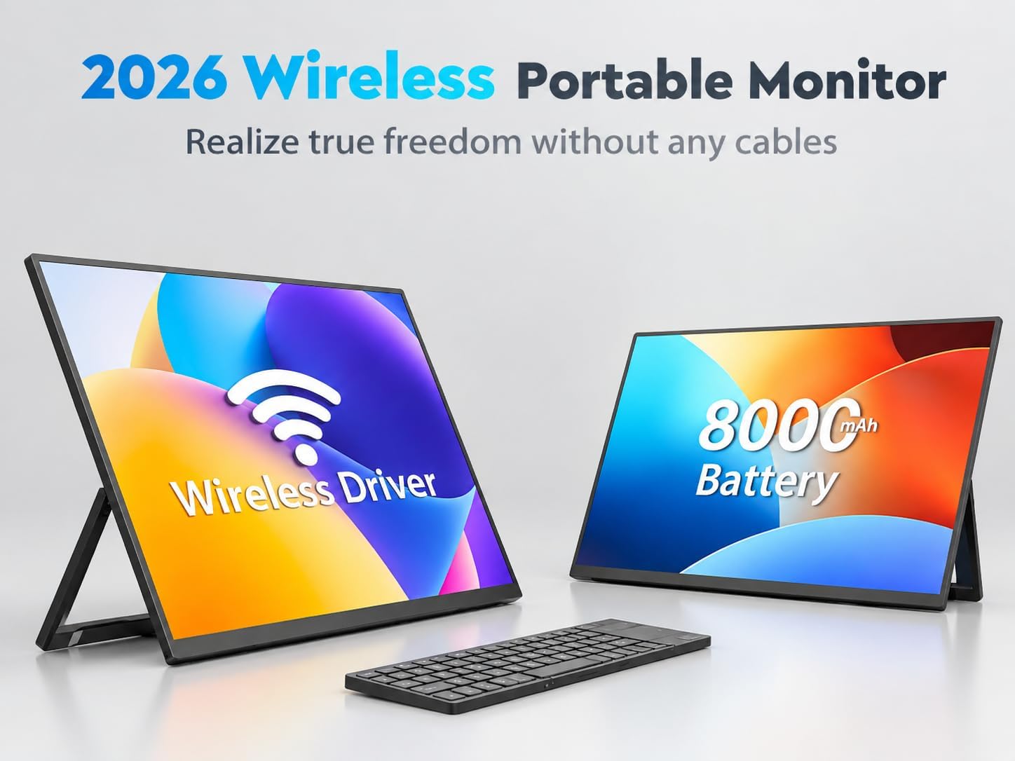 Thumbnail 1 de ZSCMALLS 15.6" 1080P IPS Wireless Portable Monitor (8000mAh) with AirPlay/Miracast