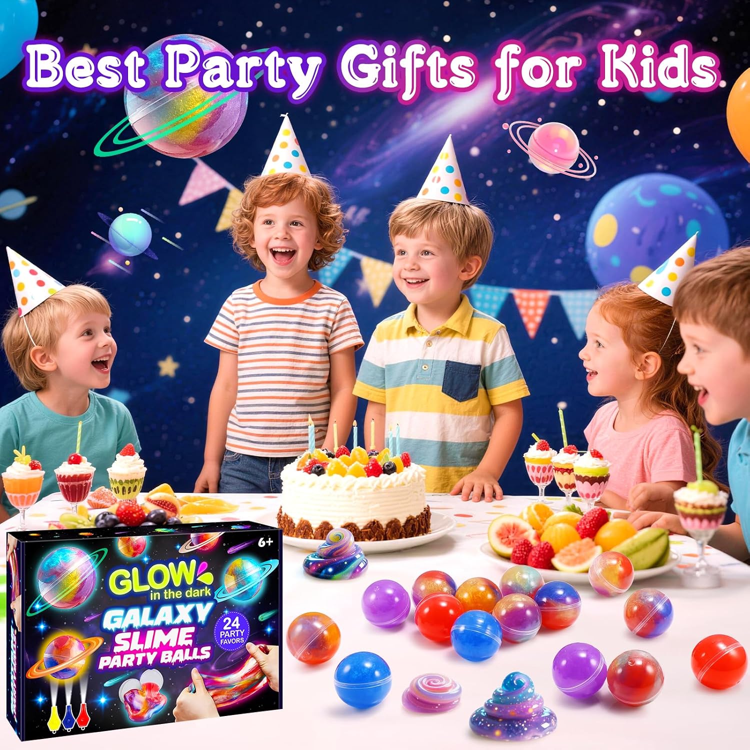 Thumbnail 6 de Hapikids Glow in the Dark Slime Ball Party Set (24-piece) for Kids 6+