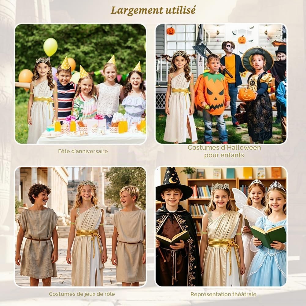 Thumbnail 6 de Alaoo Egyptisch meisjeskostuum voor Halloween, 6-12 jaar, 100% polyester